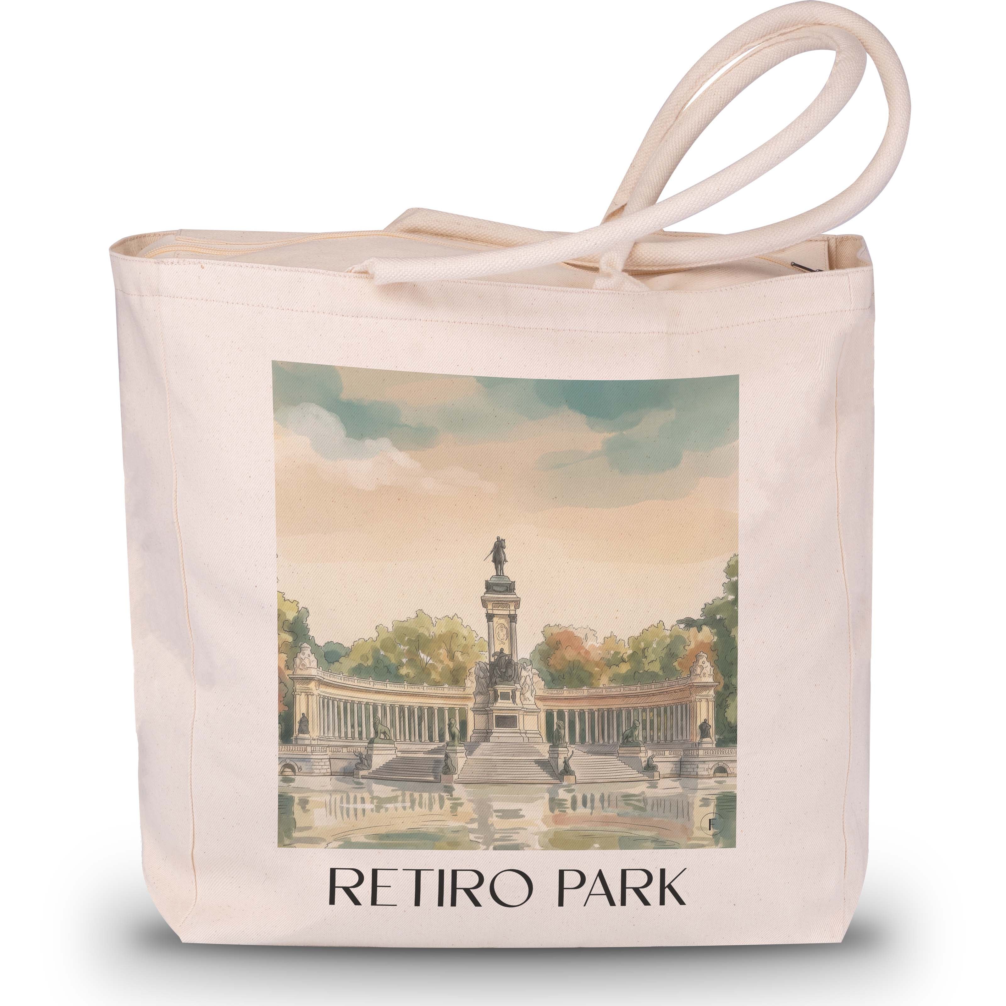 retiro-park-madrid-spanien-einkaufstasche-aquarell