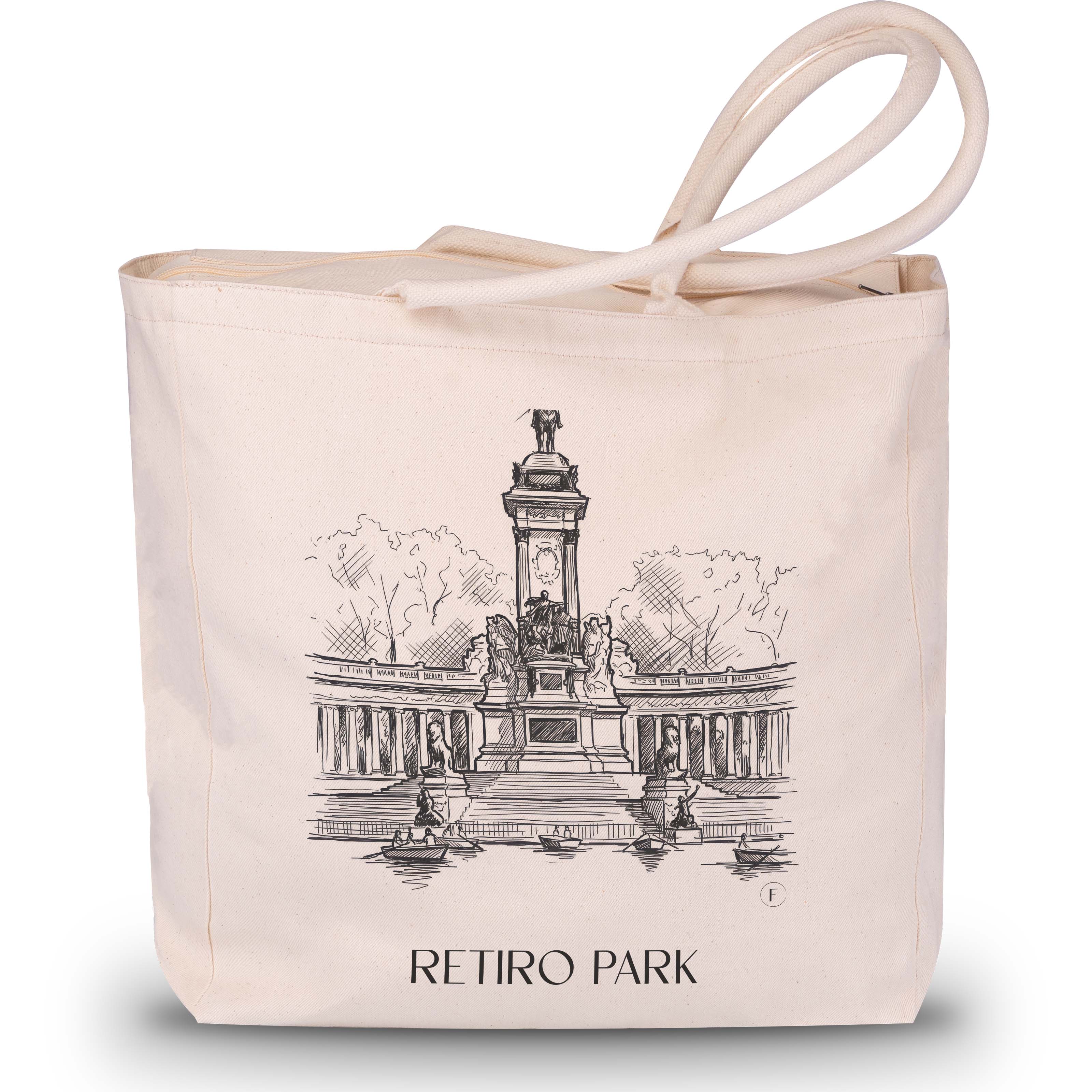 Retiro Park Shopping Tasche - Madrid - Spanien Tote Bag - Einkaufstasche im Skizze Stil - favplace