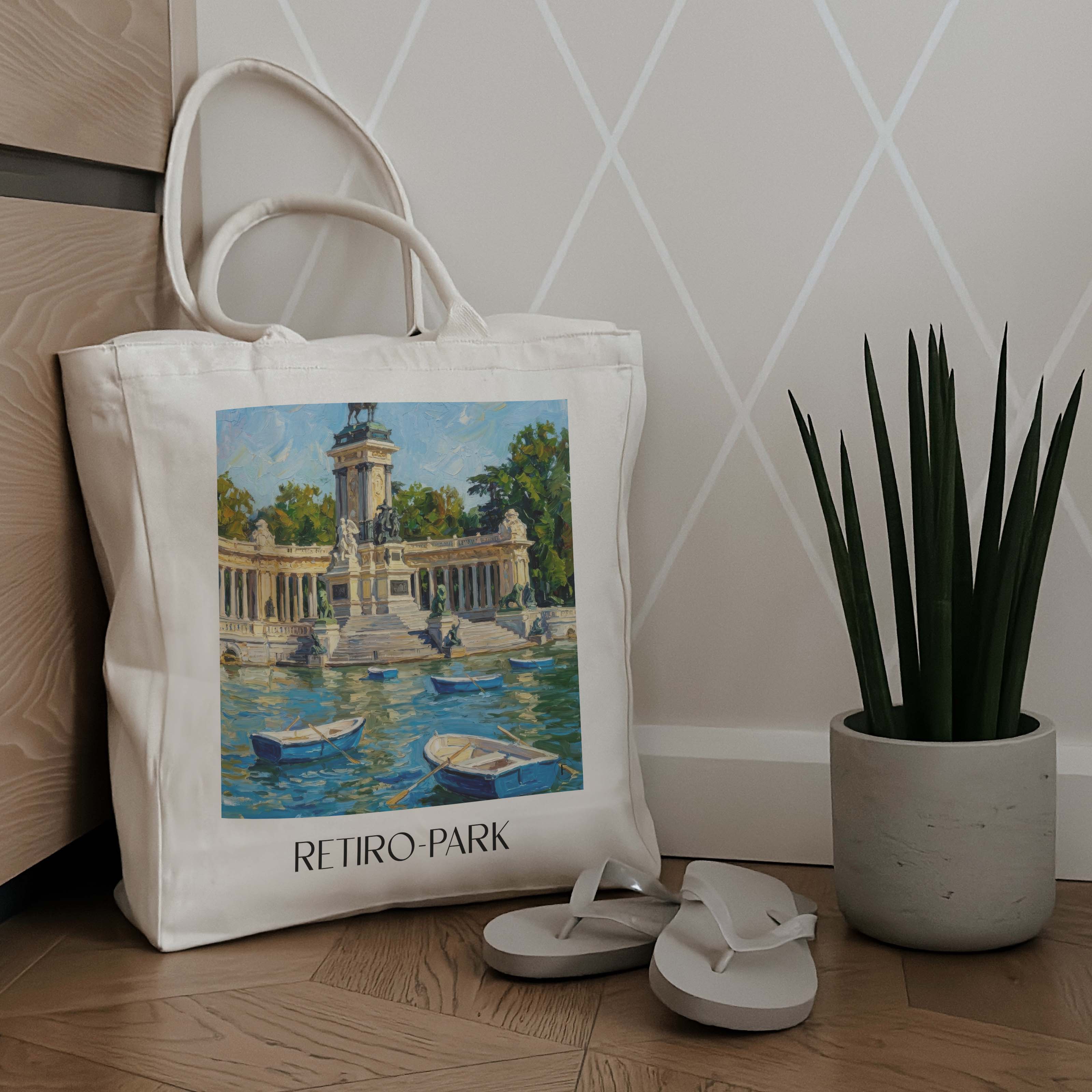 retiro-park-madrid-spanien-einkaufstasche-oil-painting-oelgemaelde