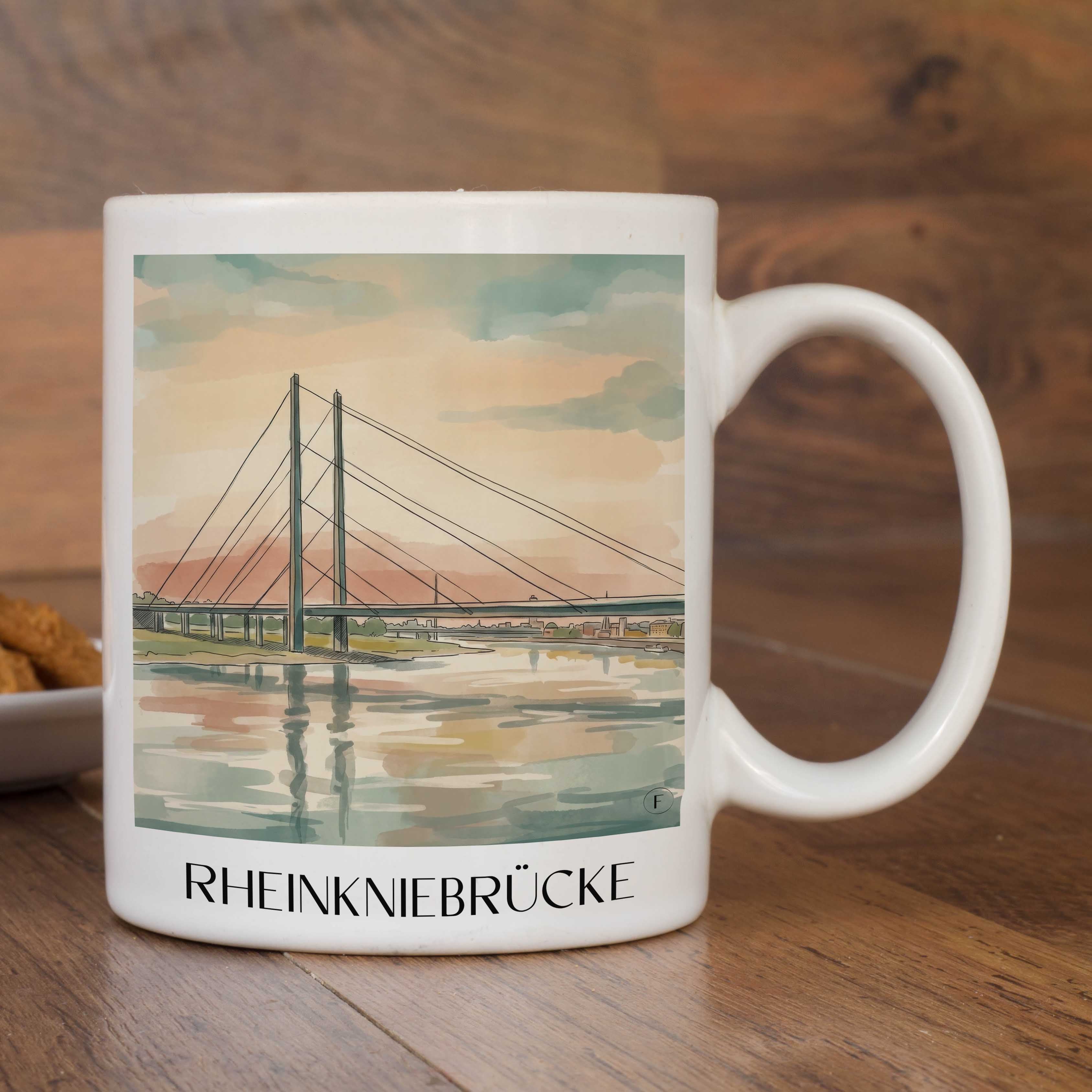 rheinkniebrücke-düsseldorf-deutschland-kaffeebecher-aquarell