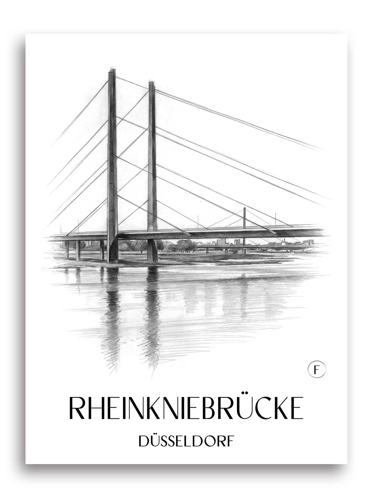 rheinkniebrücke-düsseldorf-deutschland-poster-bleistift-zeichnung-drawing