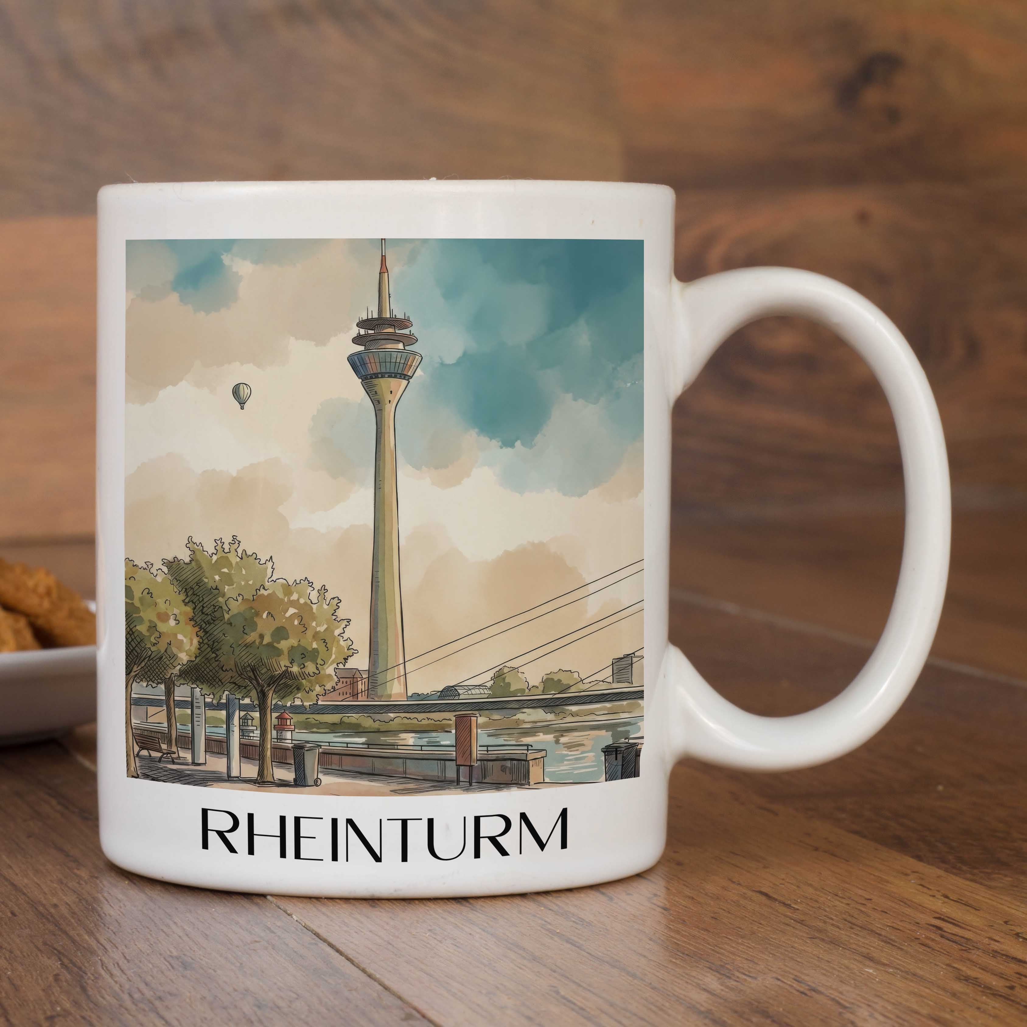 rheinturm-düsseldorf-deutschland-kaffeebecher-aquarell