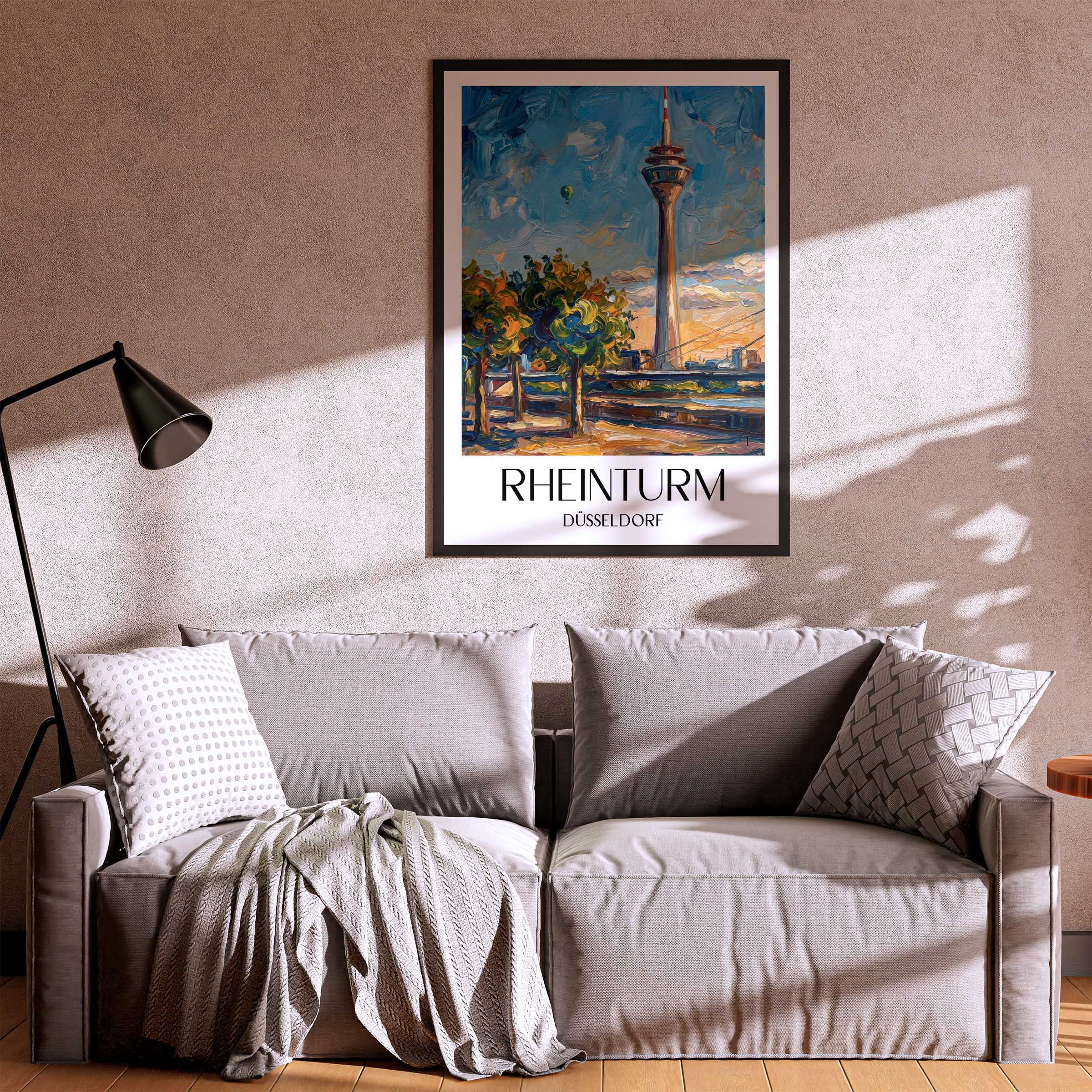 rheinturm-düsseldorf-deutschland-poster-oil-painting-oelgemaelde