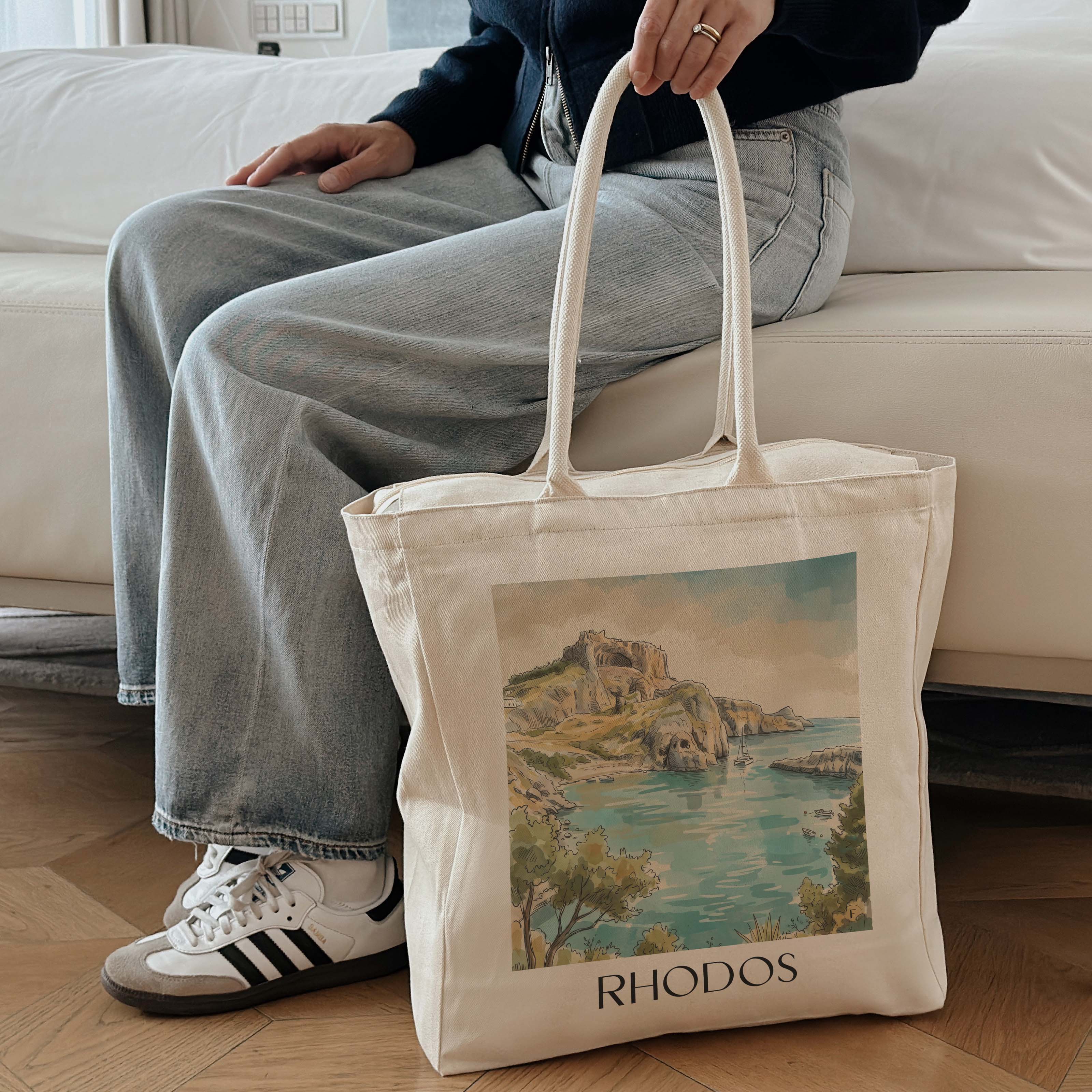 rhodos-griechenland-einkaufstasche-aquarell