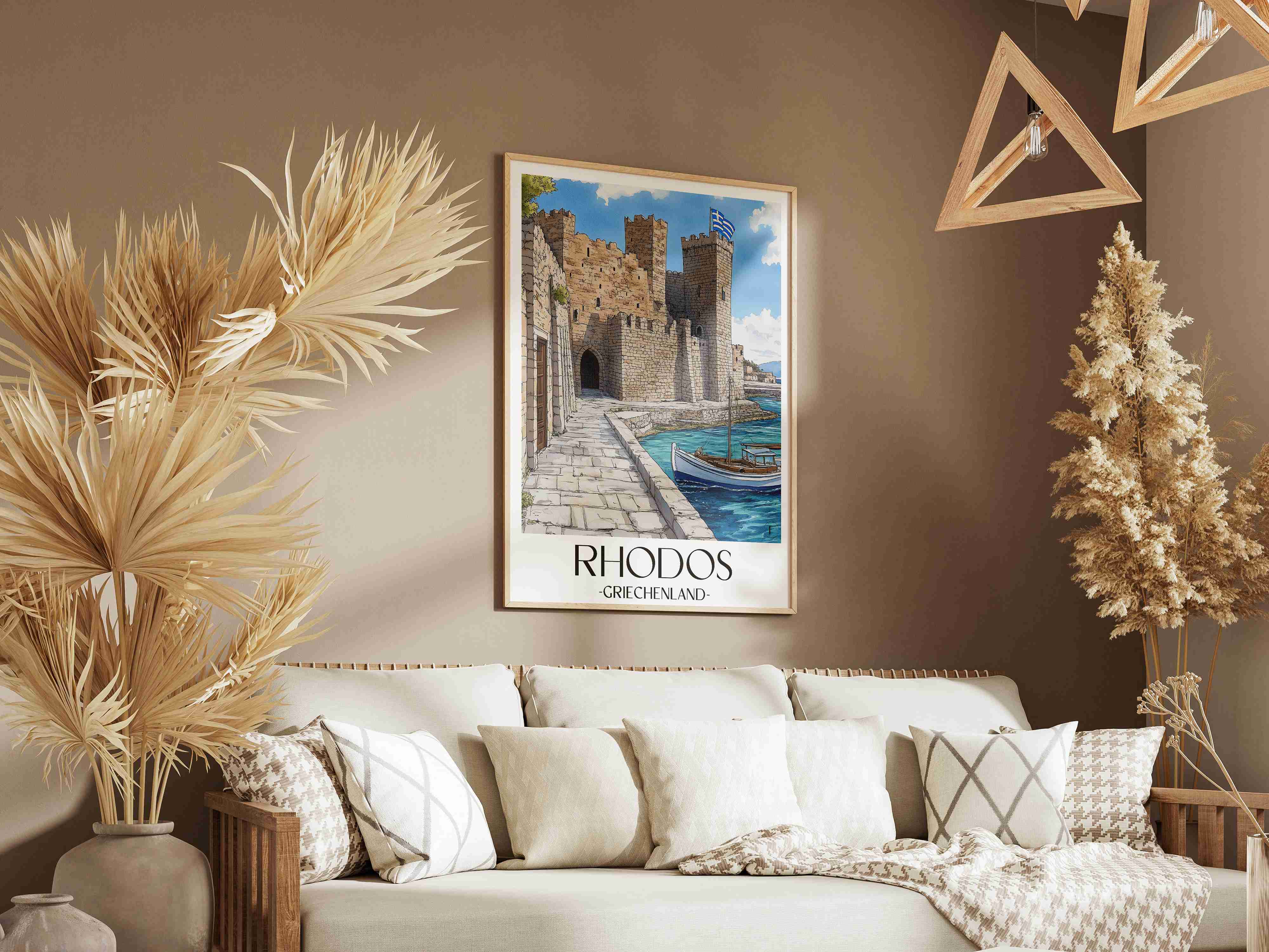 rhodos-griechenland-poster-aquarell