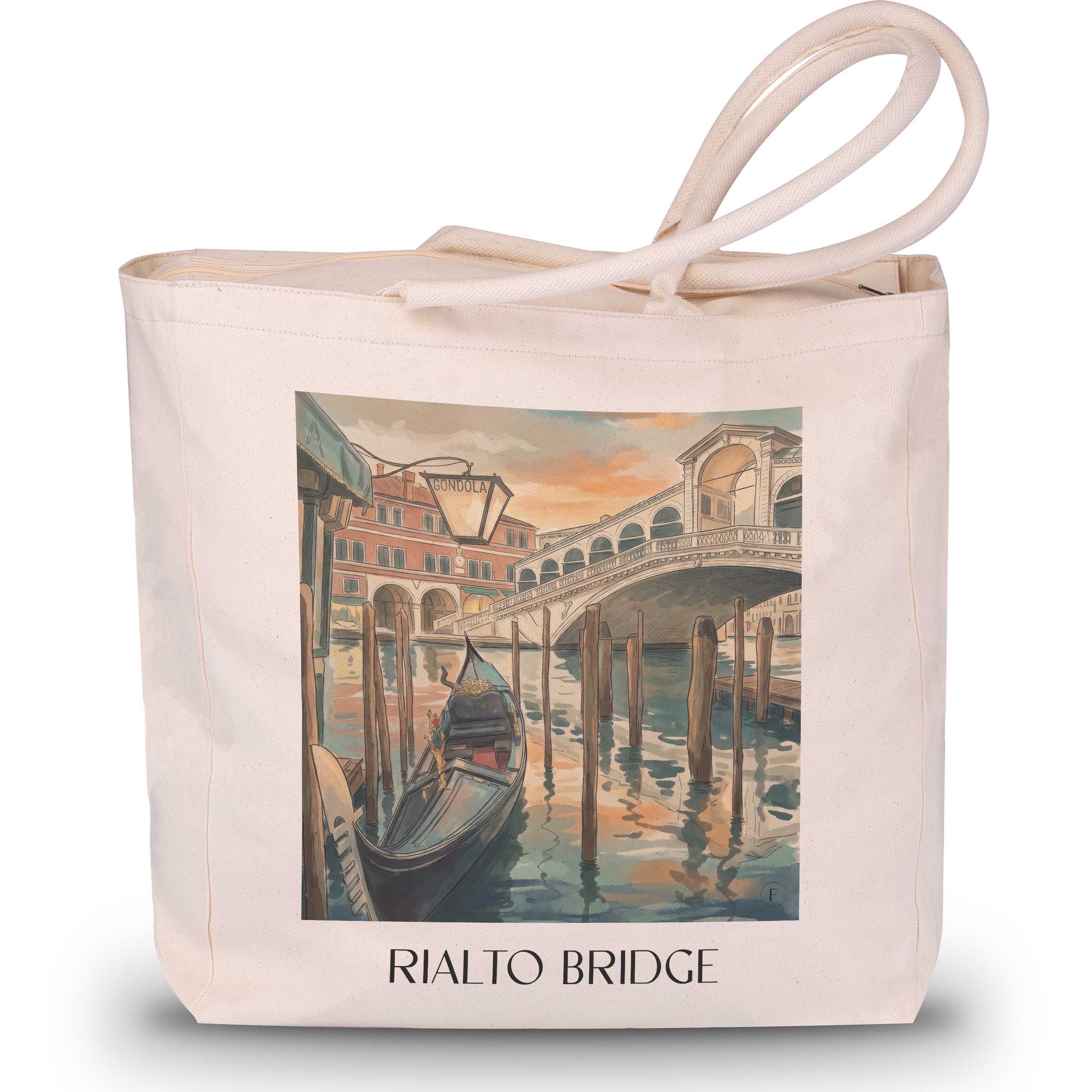 Rialtobrücke Shopping Tasche - Venedig - Italien Tote Bag - Einkaufstasche im Aquarell Stil - favplace