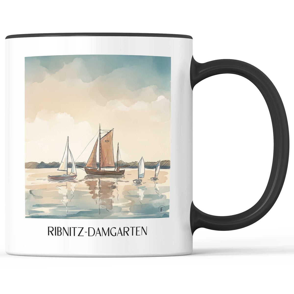 ribnitz-damgarten-mecklenburg-vorpommern-deutschland-kaffeebecher-aquarell