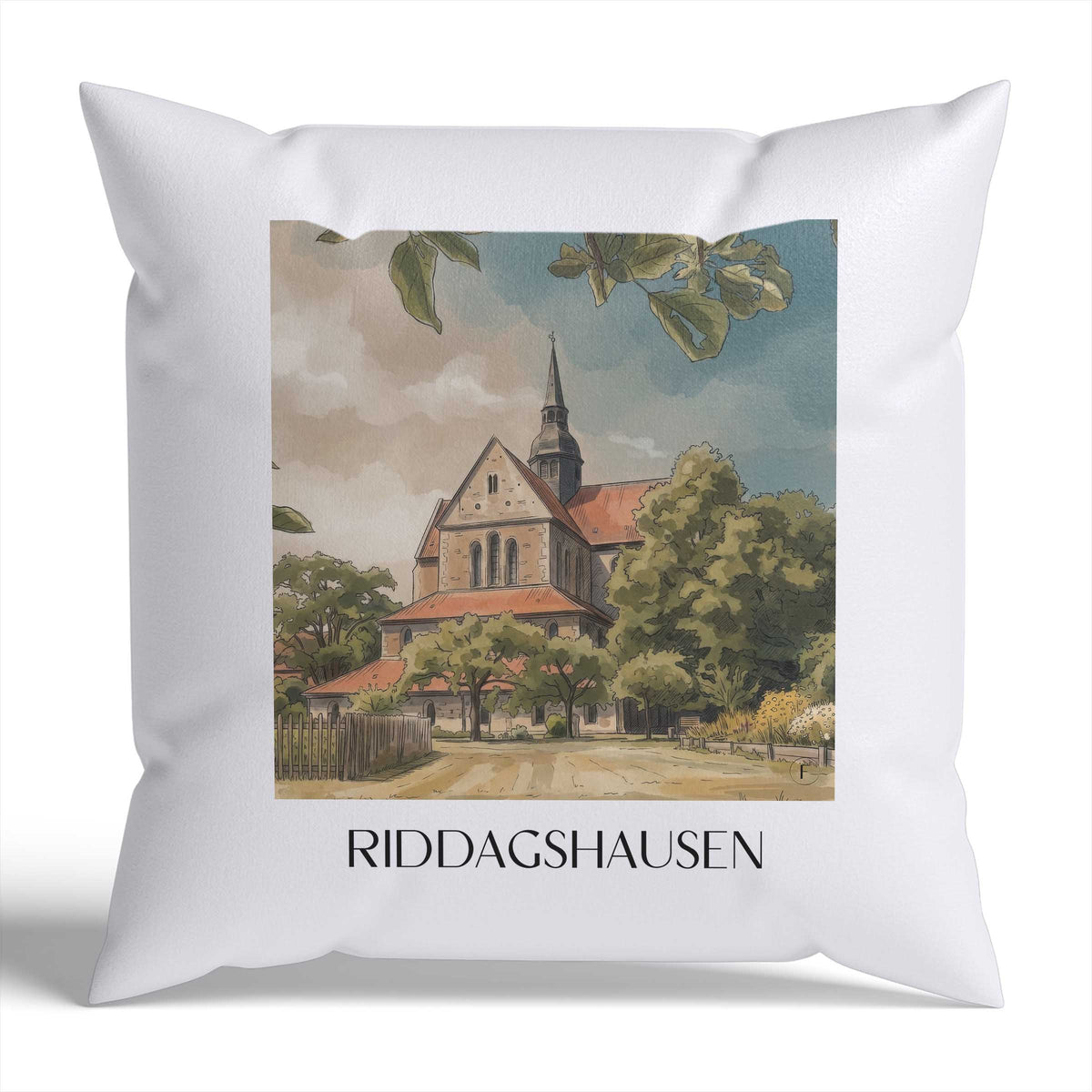 Riddagshausen Kissenhülle - Zierkissen Bezug - Braunschweig - Deutschland Kissen bzw. Kissenbezug im Aquarell Stil - favplace