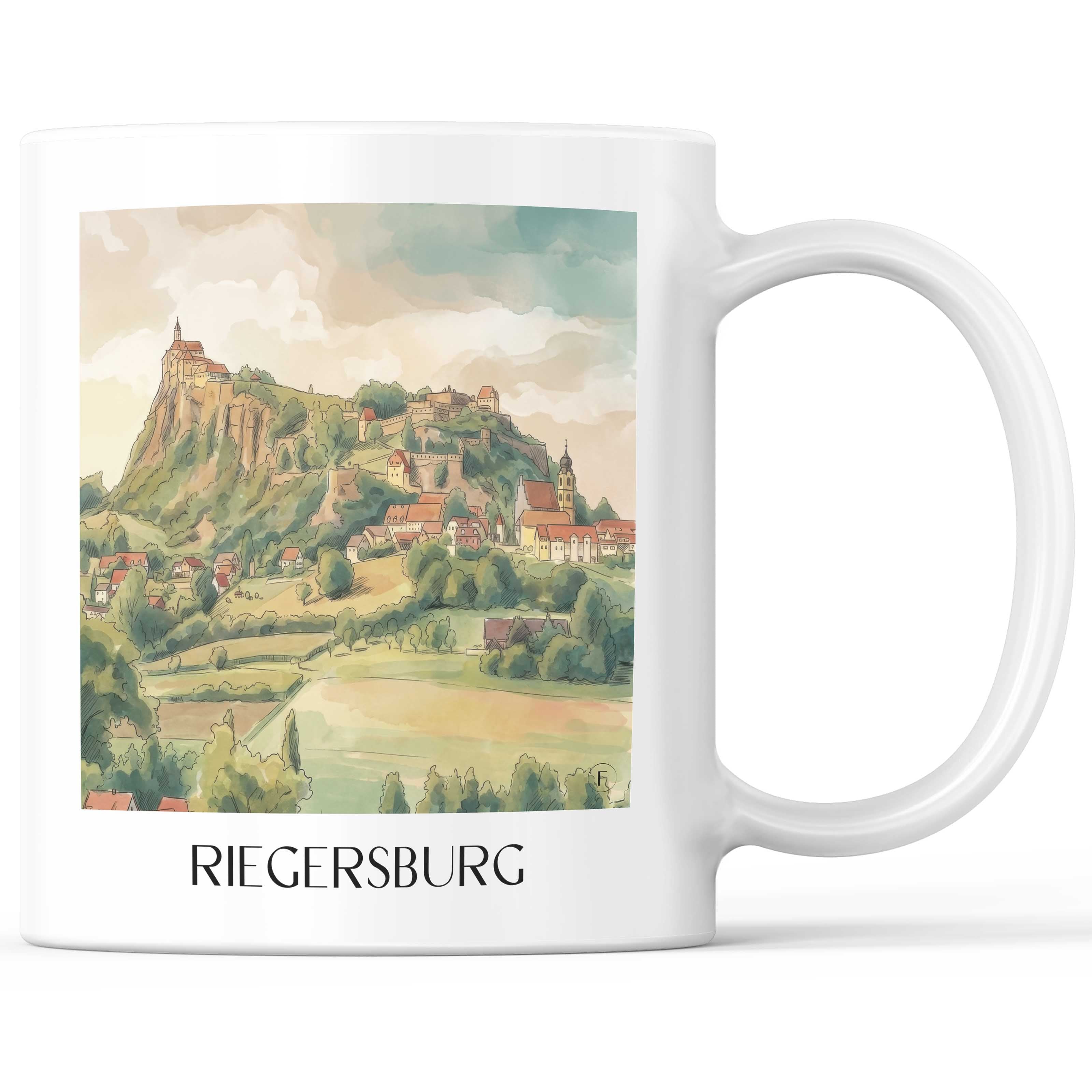 Riegersburg Kaffeebecher - Steiermark - Österreich Becher - Kaffeetasse im Aquarell Stil - favplace
