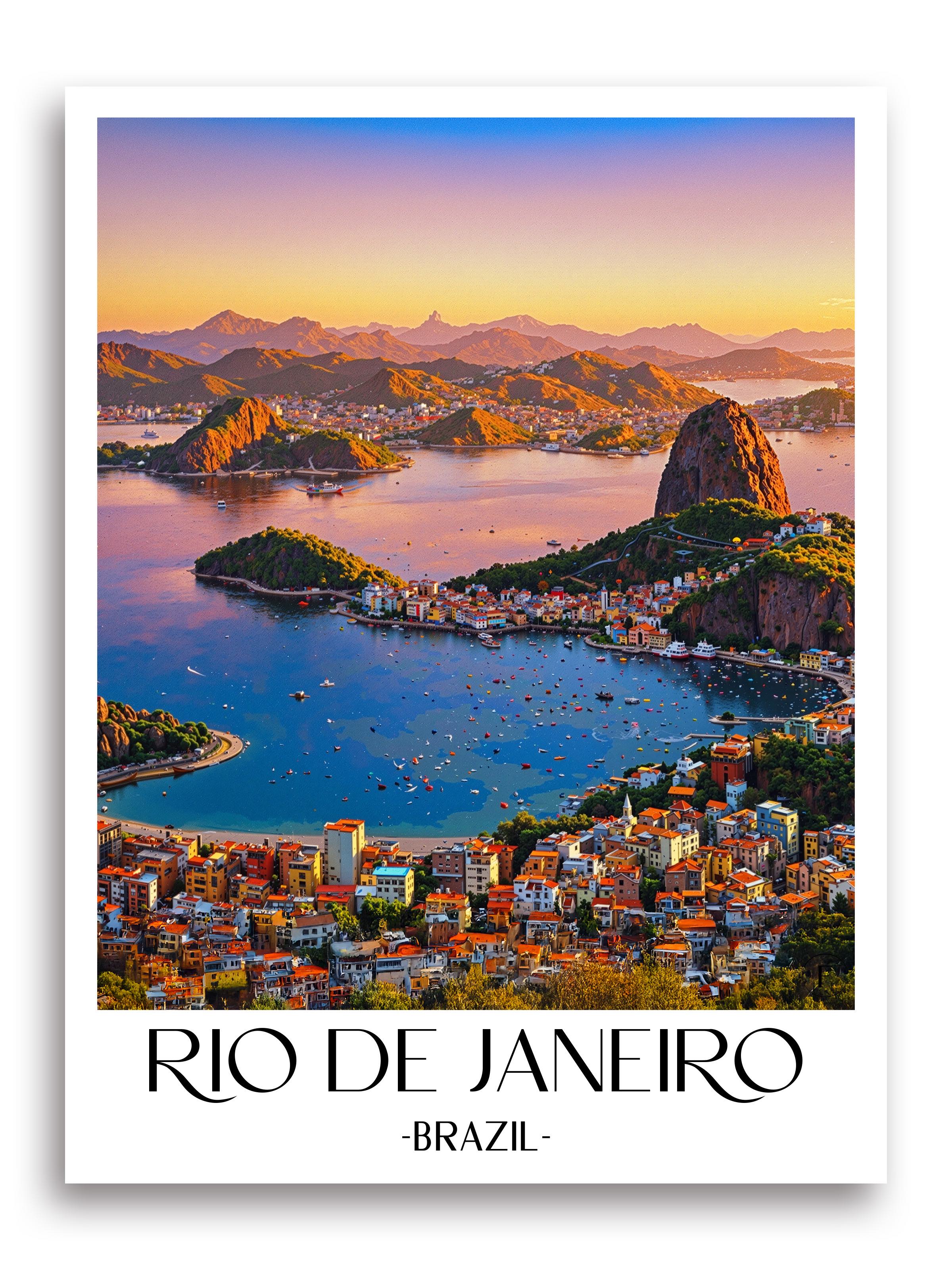 Rio de Janeiro Poster - Brasilien Kunstdruck - Aquarell von A4 bis A1 - favplace