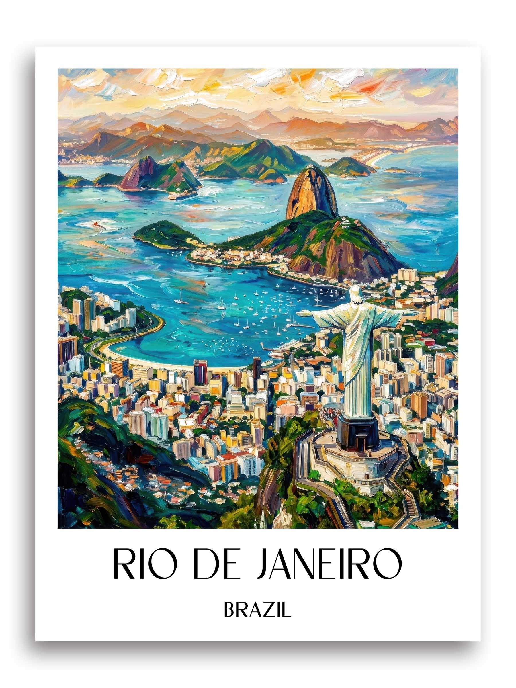 Rio de Janeiro Poster - - Brasilien Kunstdruck - Ölgemälde von A4 bis A1 - favplace