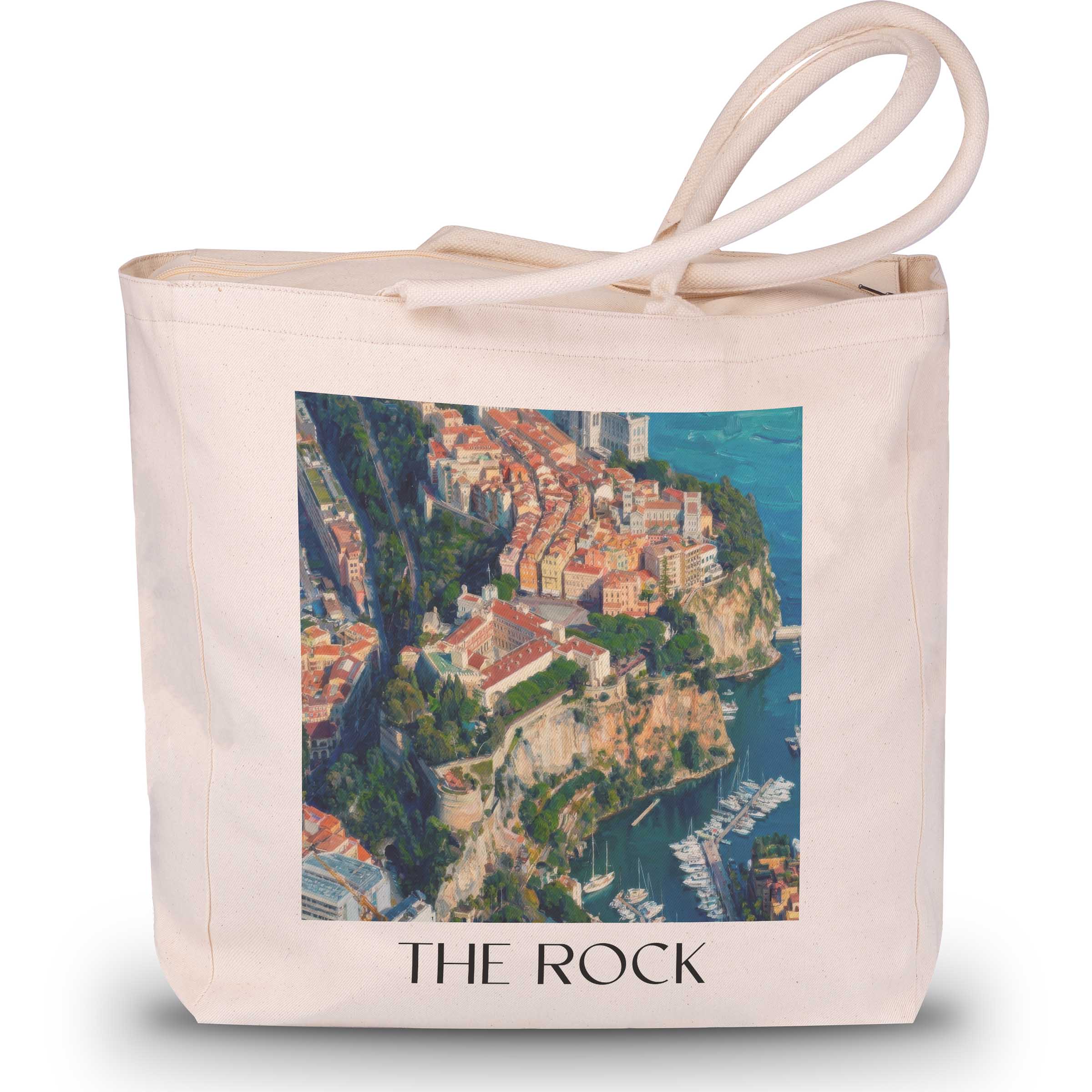 Rocher Shopping Tasche - Monaco - Monaco Tote Bag - Einkaufstasche im Ölgemälde Stil - favplace