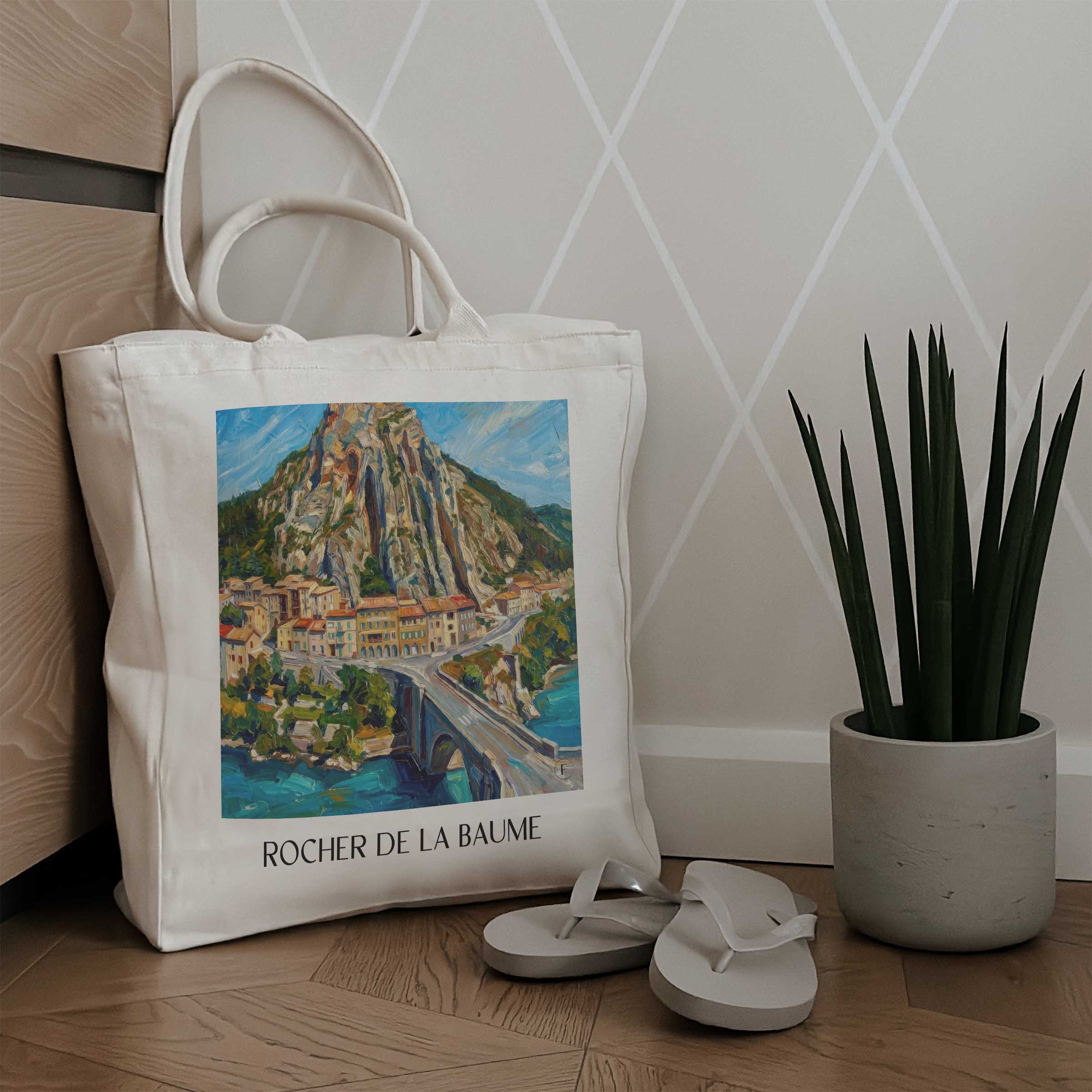 rocher-de-la-baume-sisteron-frankreich-einkaufstasche-oil-painting-oelgemaelde