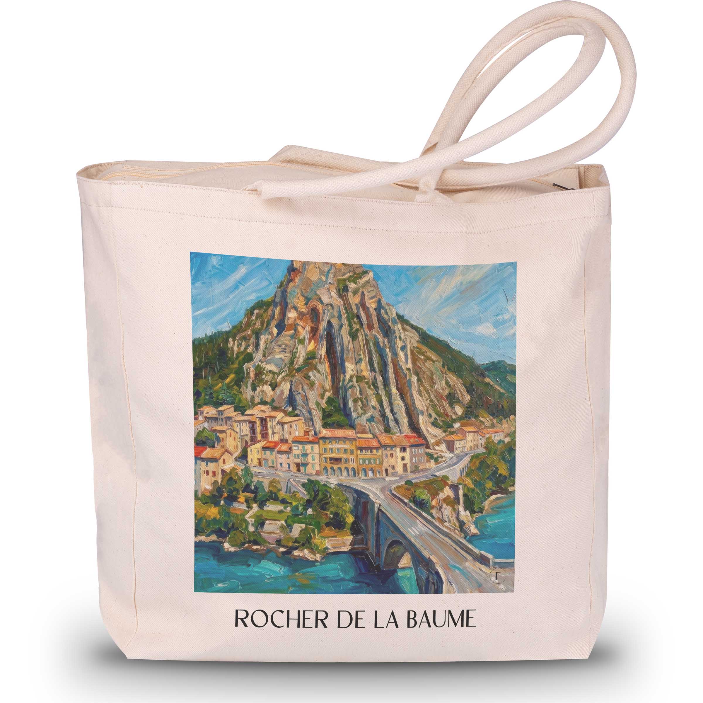 Rocher de la Baume Shopping Tasche - Sisteron - Frankreich Tote Bag - Einkaufstasche im Ölgemälde Stil - favplace