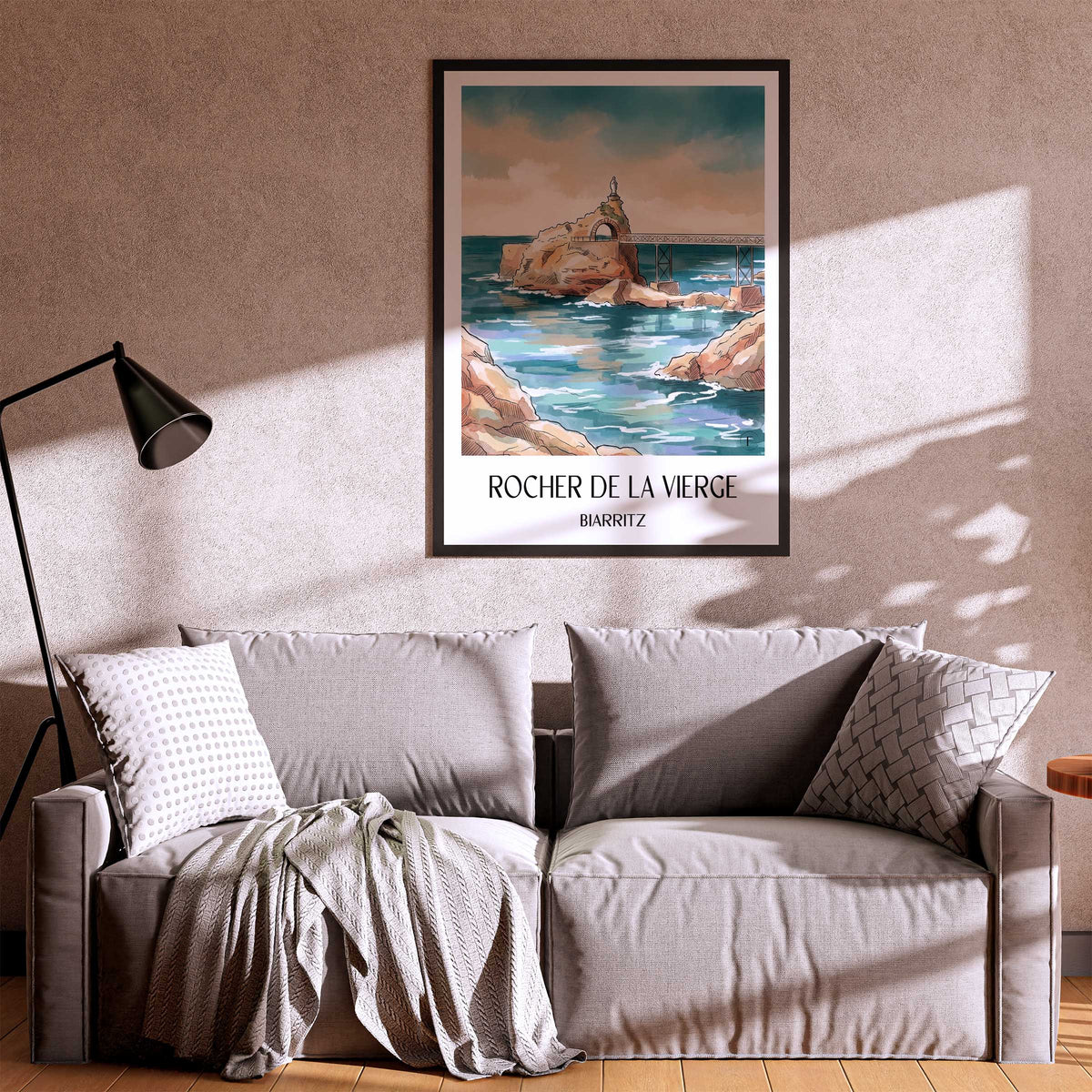 rocher-de-la-vierge-biarritz-frankreich-poster-aquarell