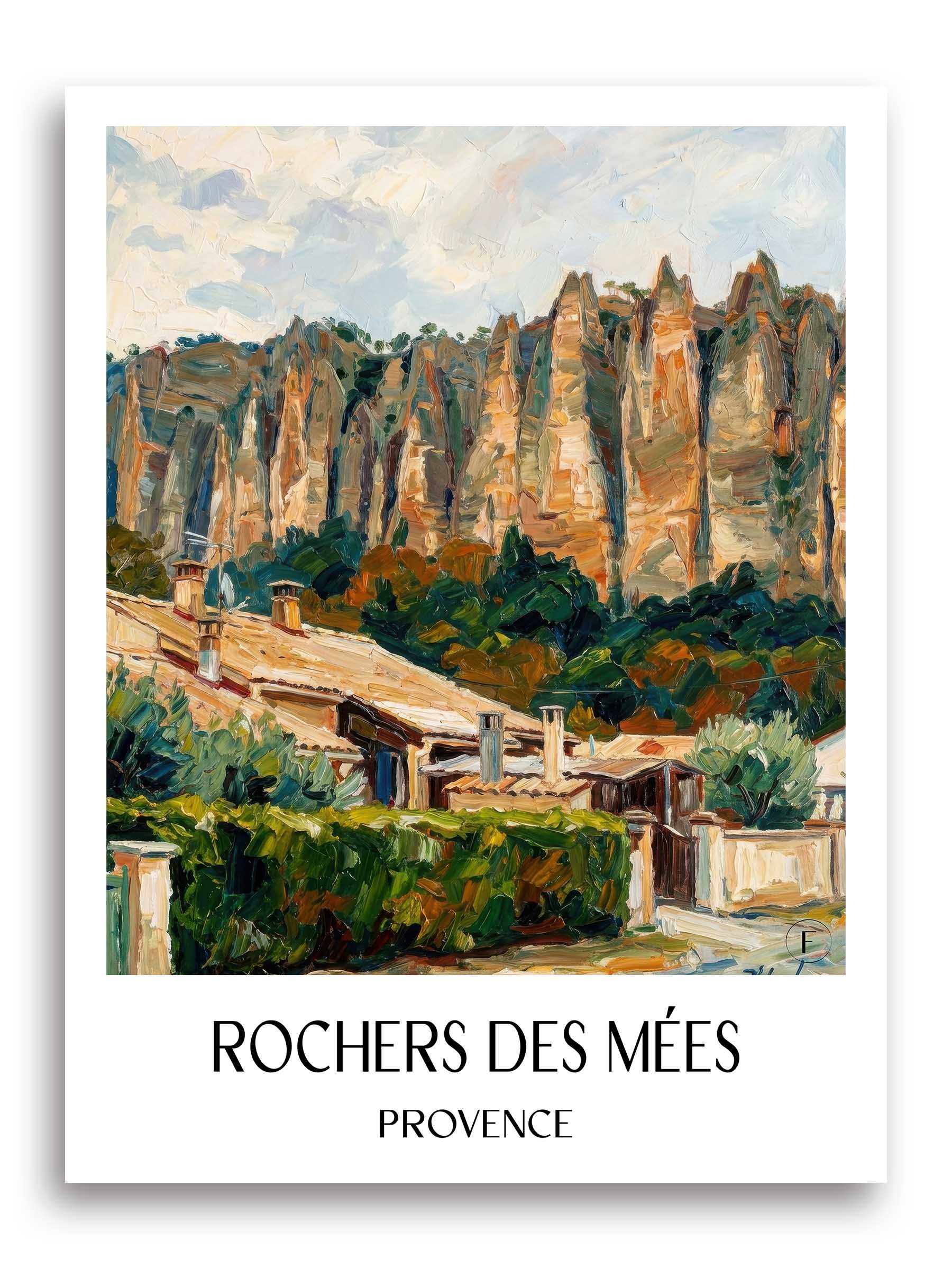 Rochers des Mées Poster - Provence - Frankreich Kunstdruck - Ölgemälde von A4 bis A1 - favplace