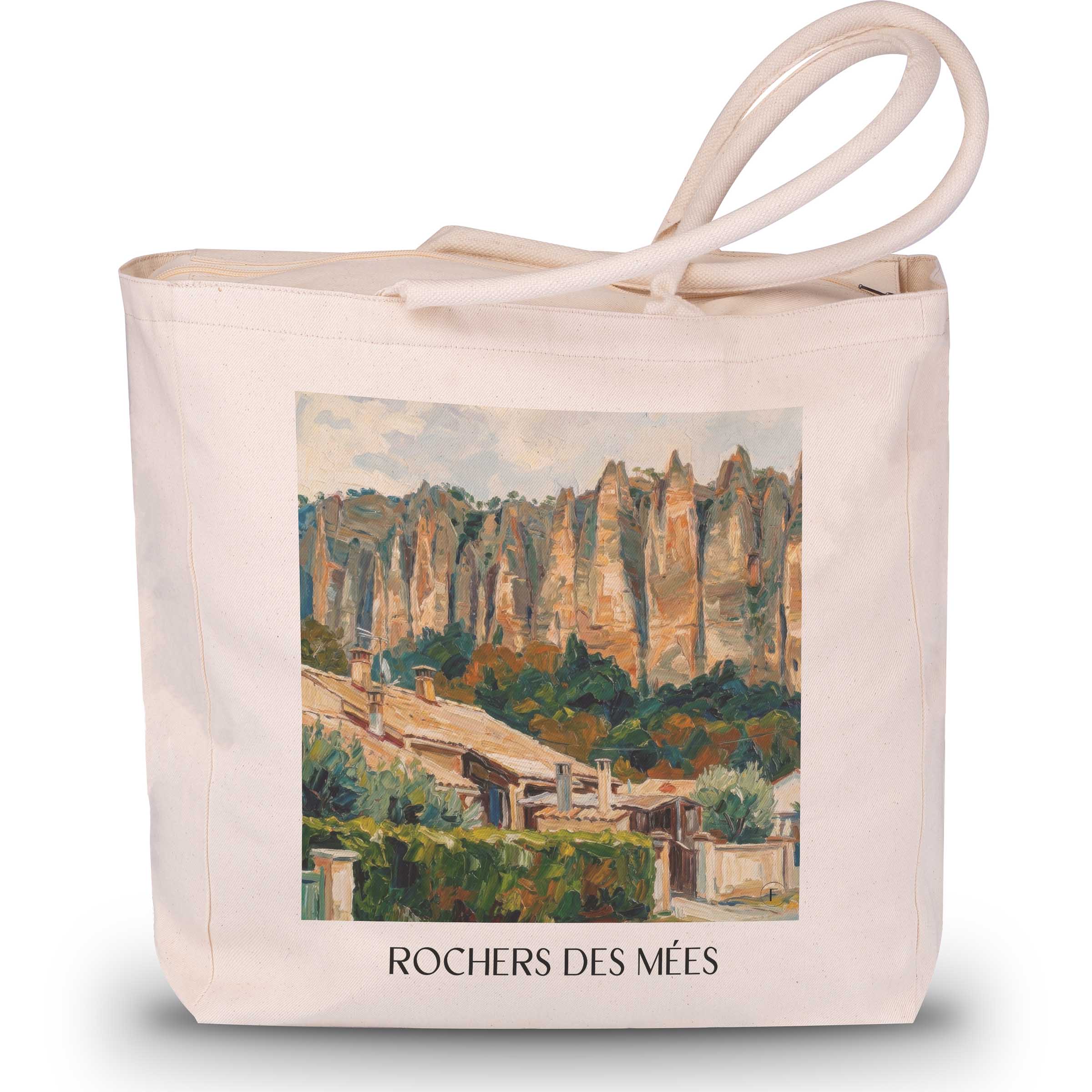 Rochers des Mées Shopping Tasche - Provence - Frankreich Tote Bag - Einkaufstasche im Ölgemälde Stil - favplace