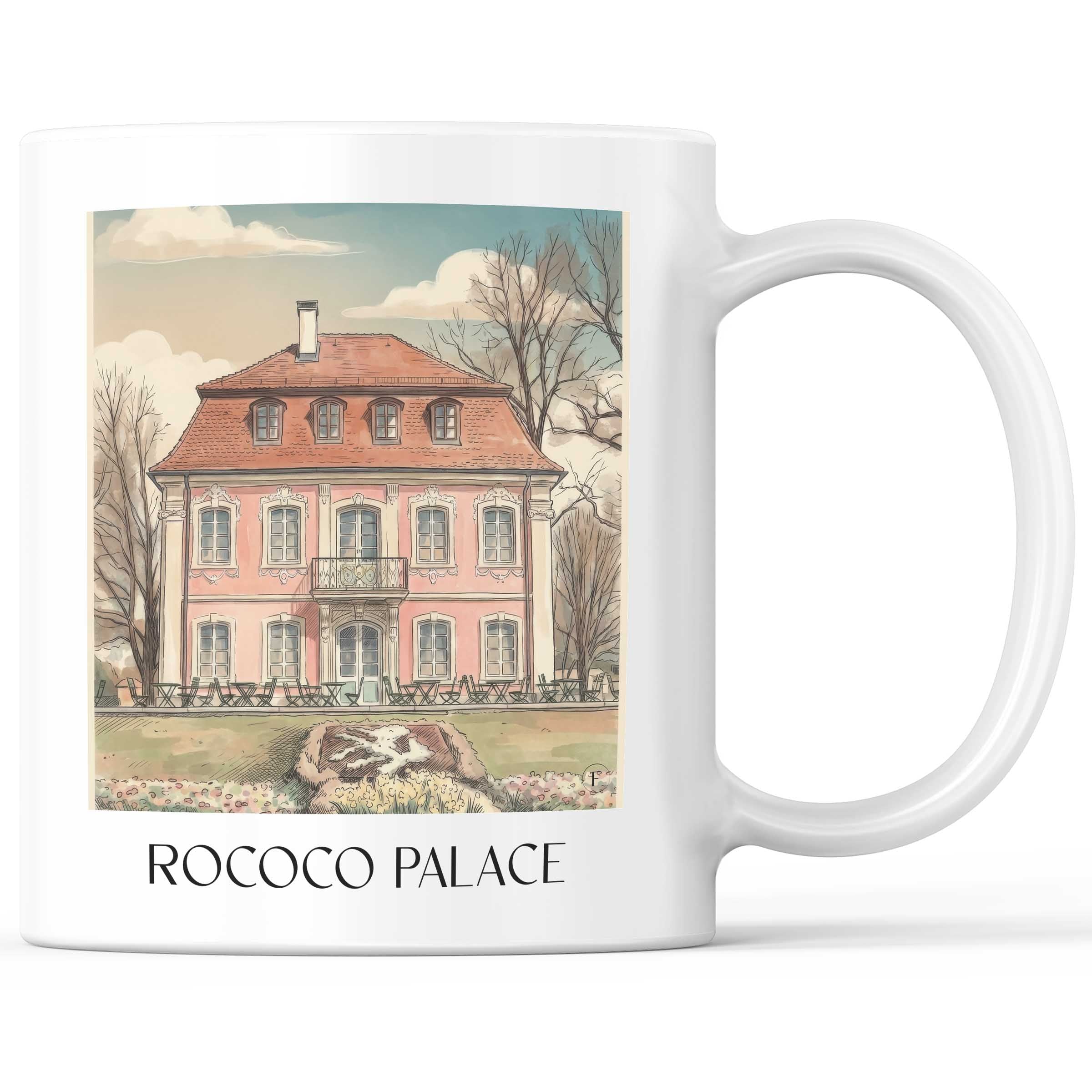 Rokokoschlösschen Kaffeebecher - Schwäbisch Gmünd - Deutschland Becher - Kaffeetasse im Aquarell Stil - favplace