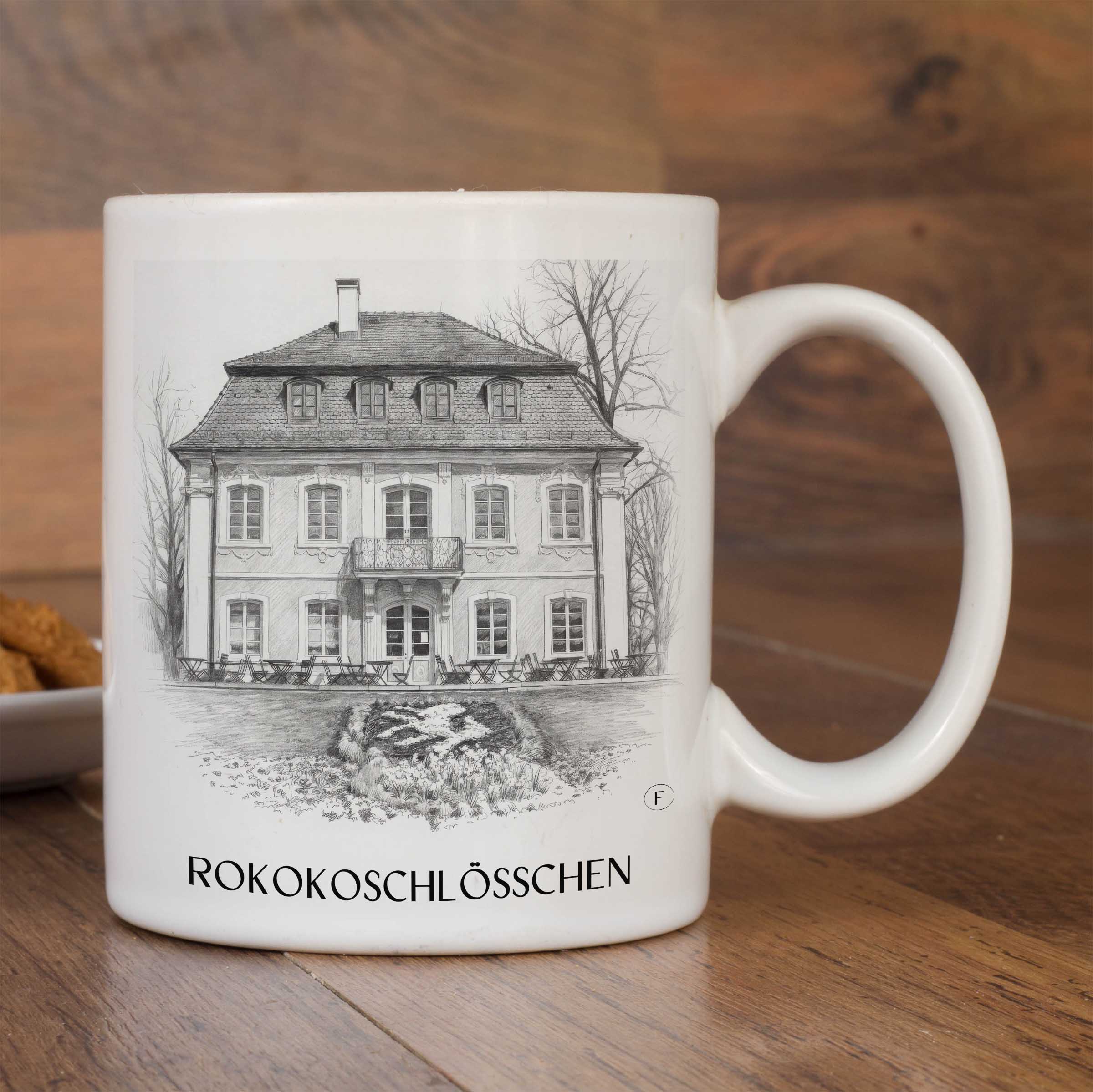 rokokoschlösschen-schwäbisch-gmünd-deutschland-kaffeebecher-bleistift-zeichnung-drawing