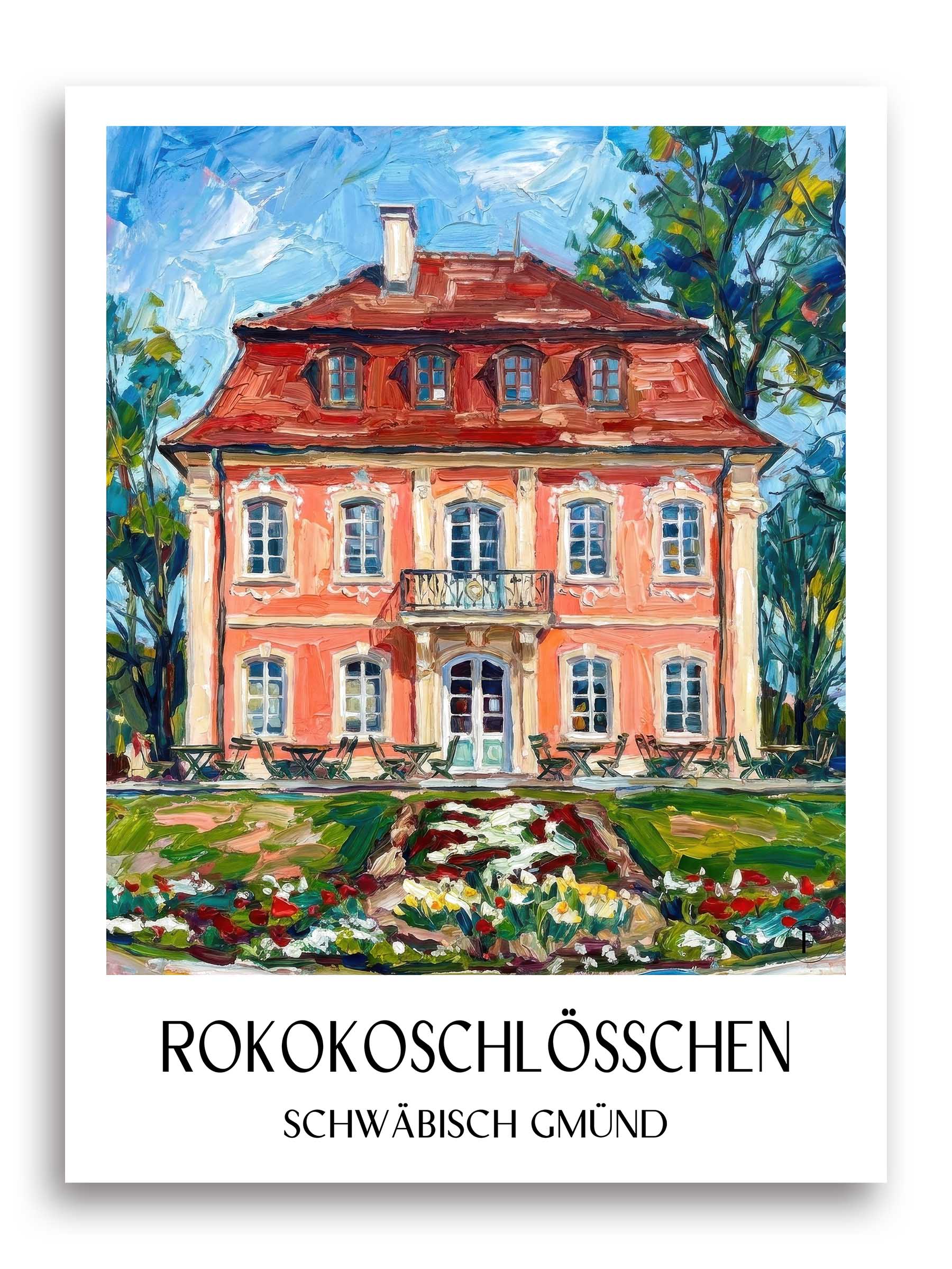 rokokoschlösschen-schwäbisch-gmünd-deutschland-poster-oil-painting-oelgemaelde