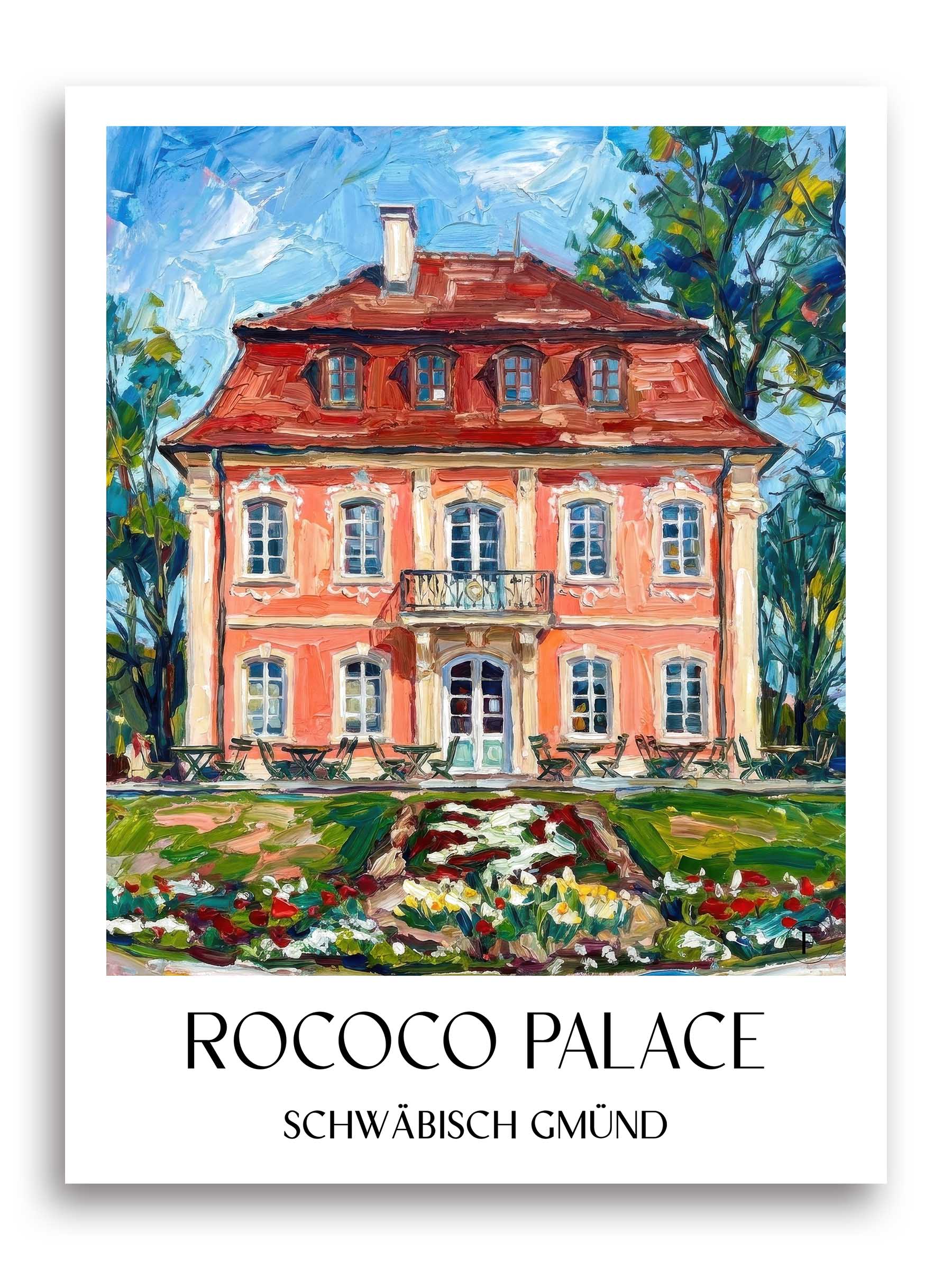 Rokokoschlösschen Poster - Schwäbisch Gmünd - Deutschland Kunstdruck - Ölgemälde von A4 bis A1 - favplace