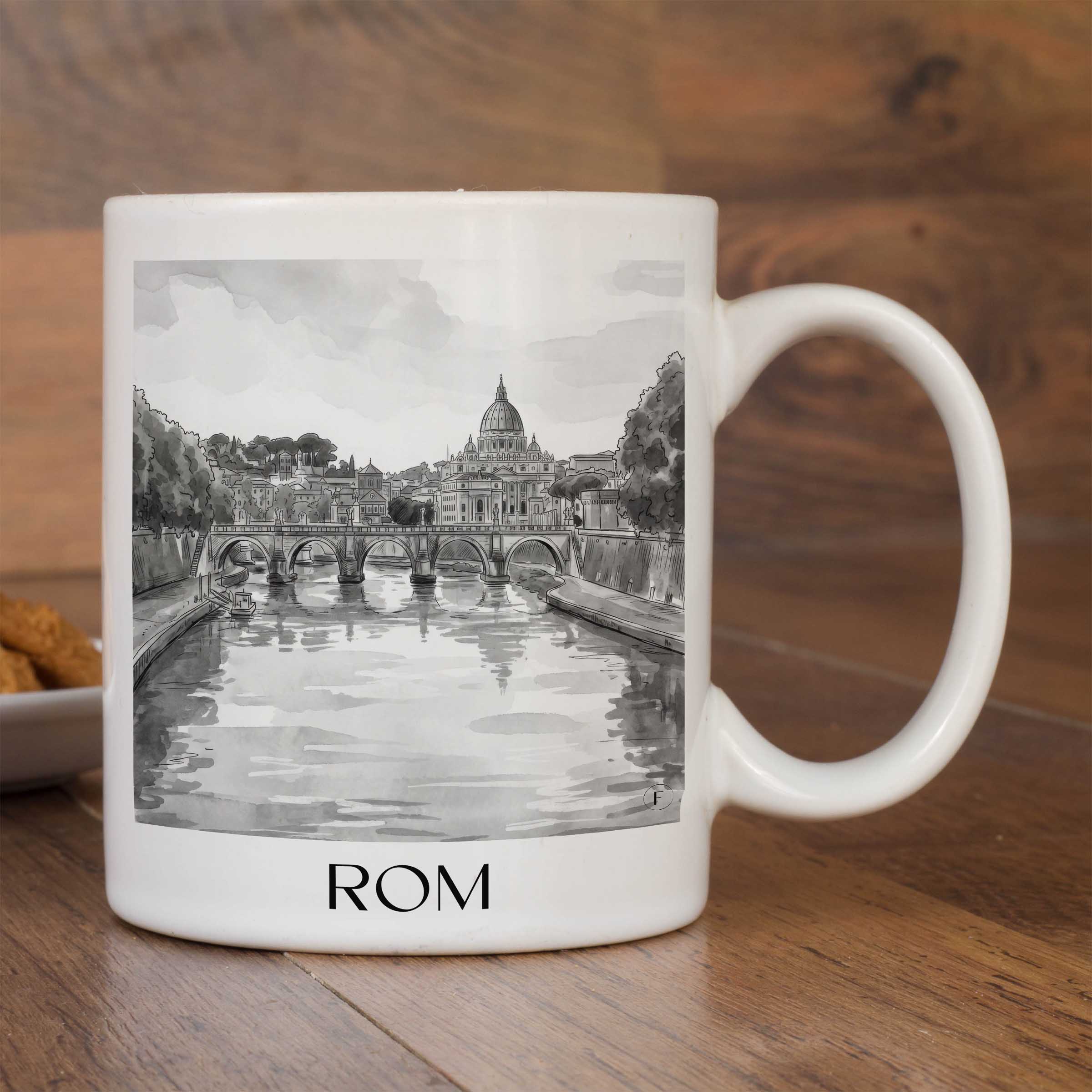 rom-italien-kaffeebecher-aquarell-schwarz-weiss