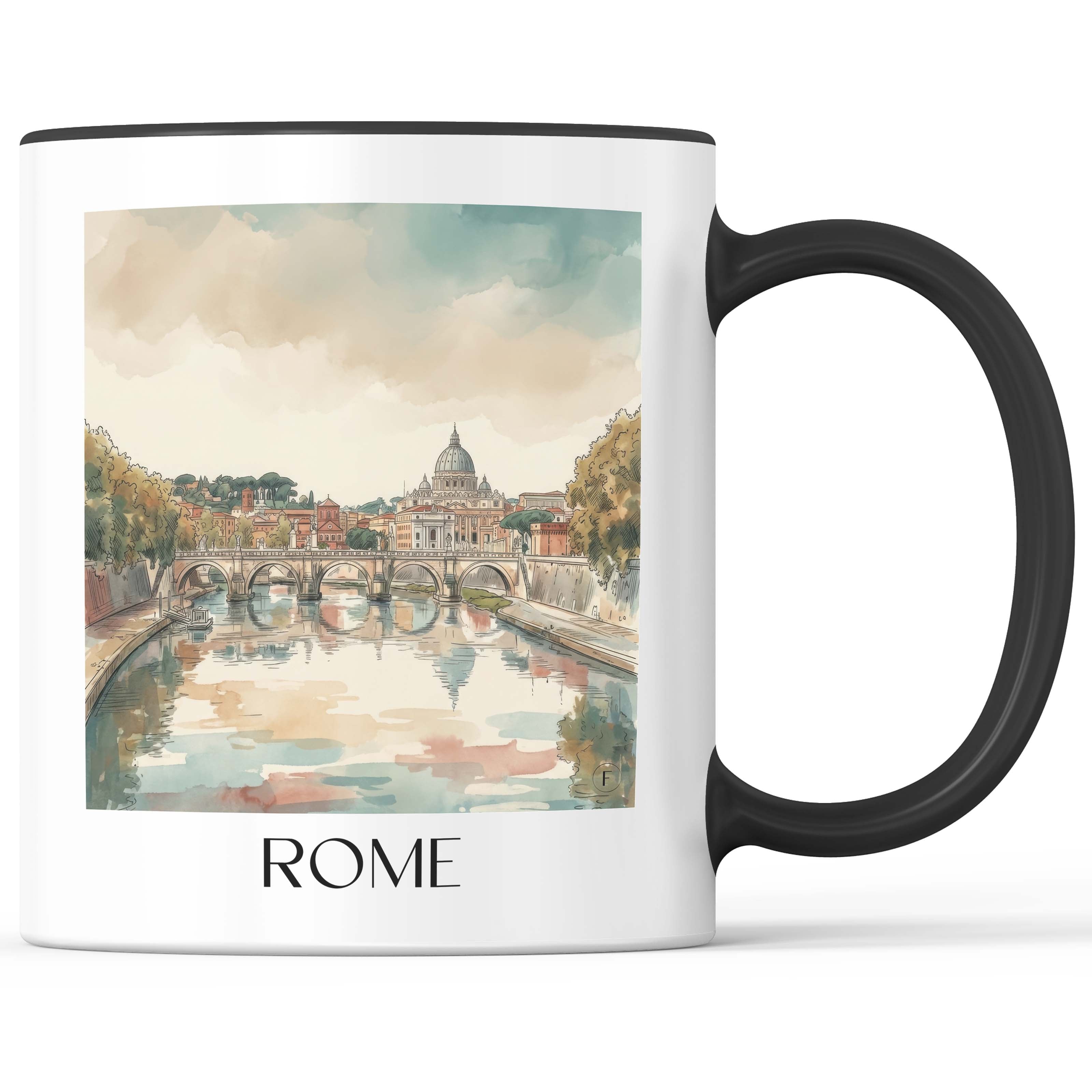 Rom - Italien Becher - Kaffeetasse im Aquarell Stil - favplace
