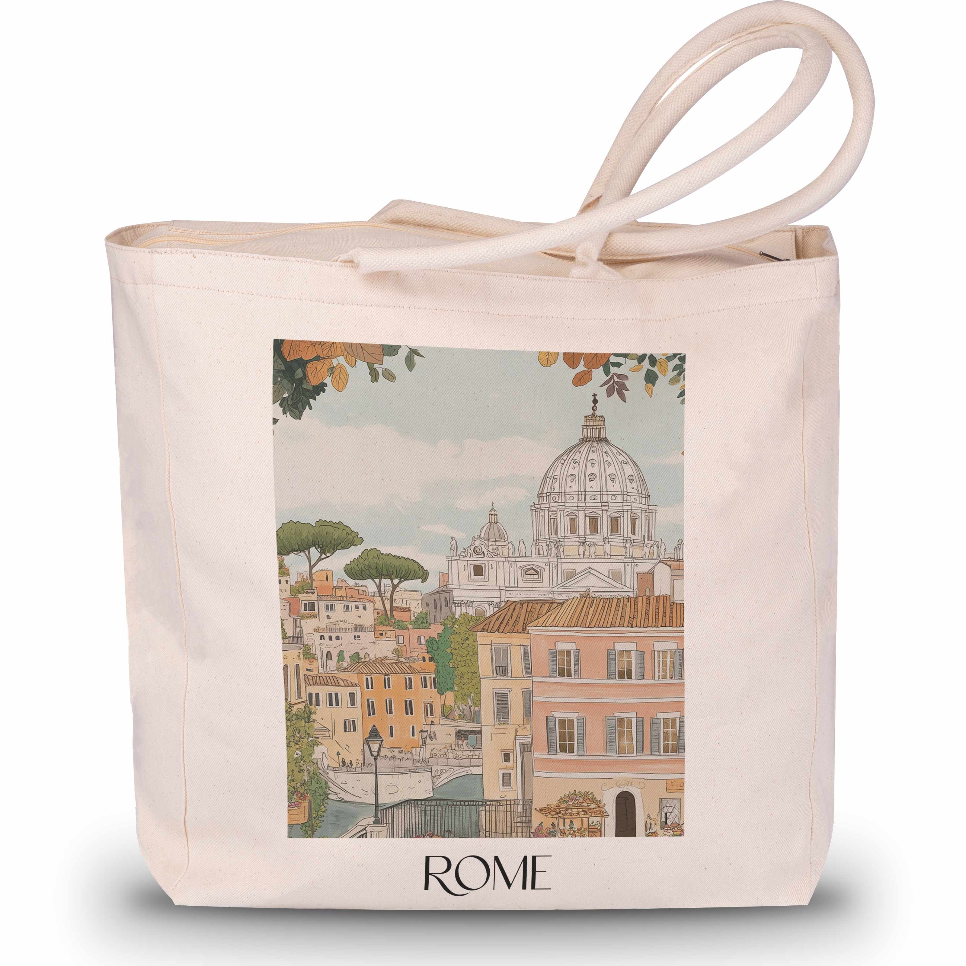 Rom - Italien Tote Bag - Einkaufstasche im Aquarell Stil - favplace