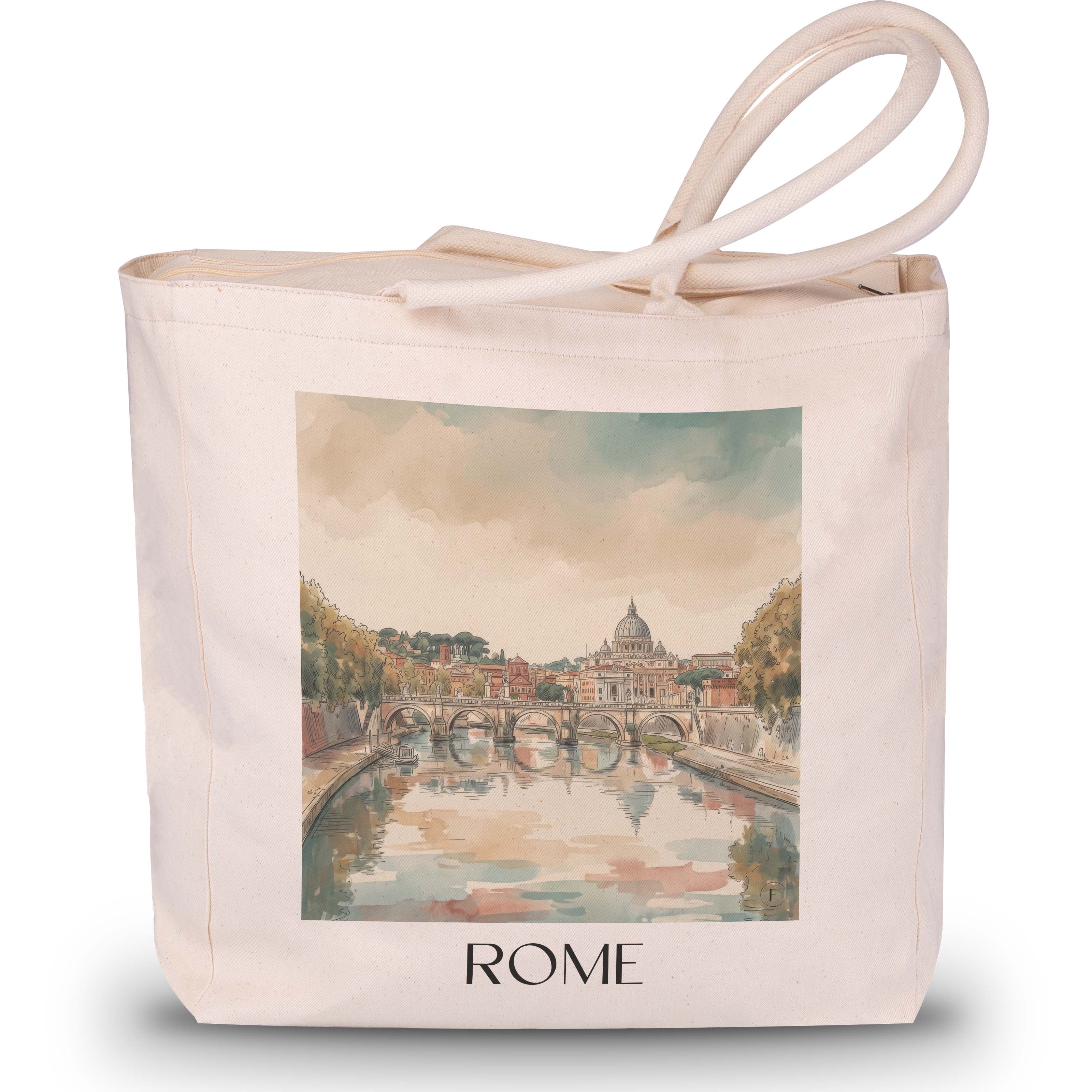 Rom - Italien Tote Bag - Einkaufstasche im Aquarell Stil - favplace