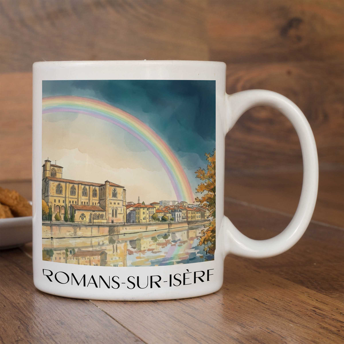 romans-sur-isère-drôme-frankreich-kaffeebecher-aquarell