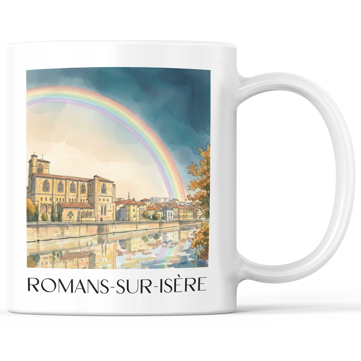 Romans-sur-Isère Kaffeebecher - Drôme - Frankreich Becher - Kaffeetasse im Aquarell Stil - favplace