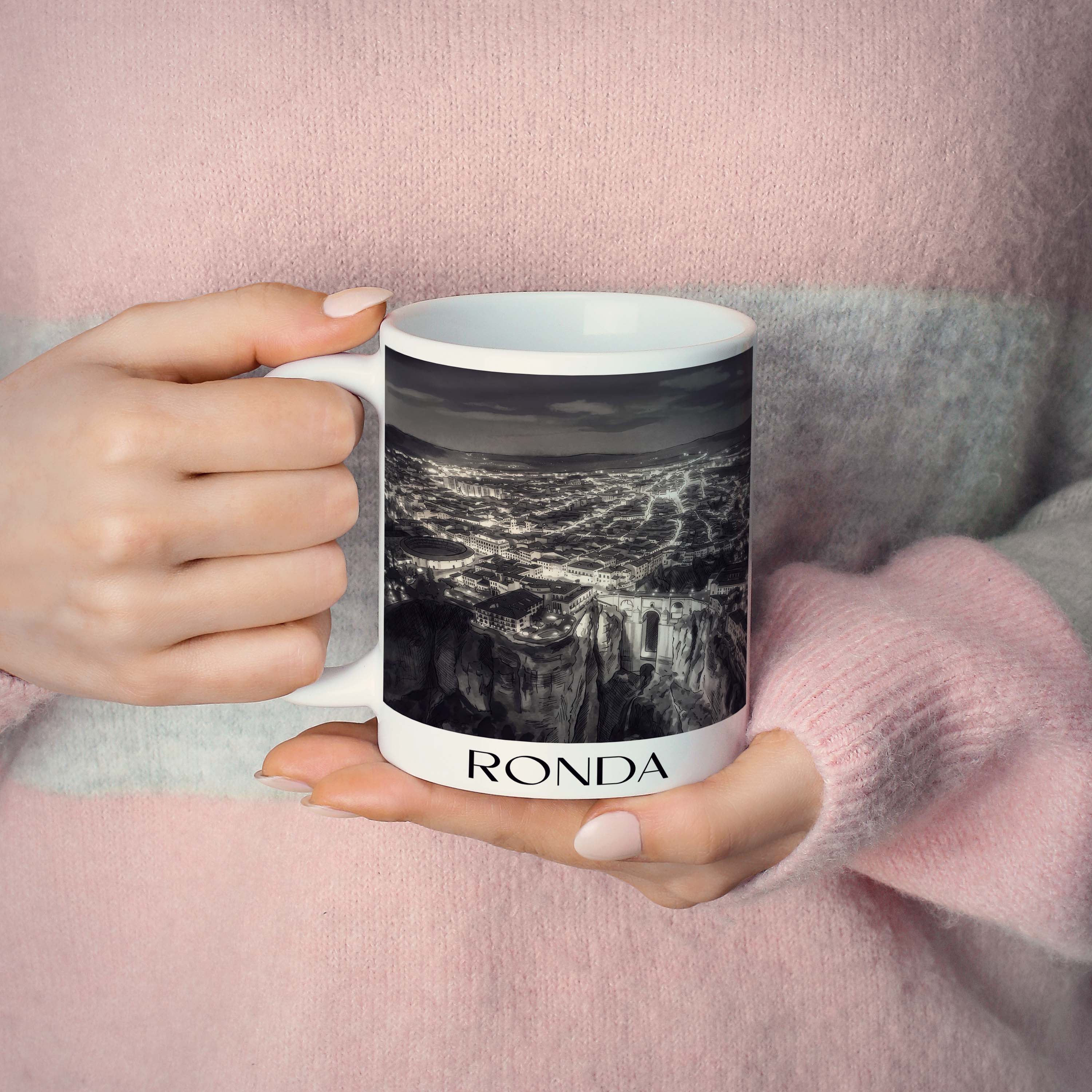ronda-spanien-spanien-kaffeebecher-aquarell-schwarz-weiss