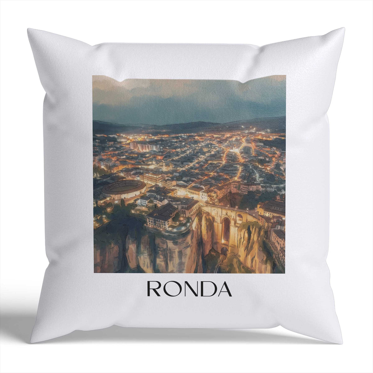 ronda-spanien-spanien-kissenbezug-aquarell