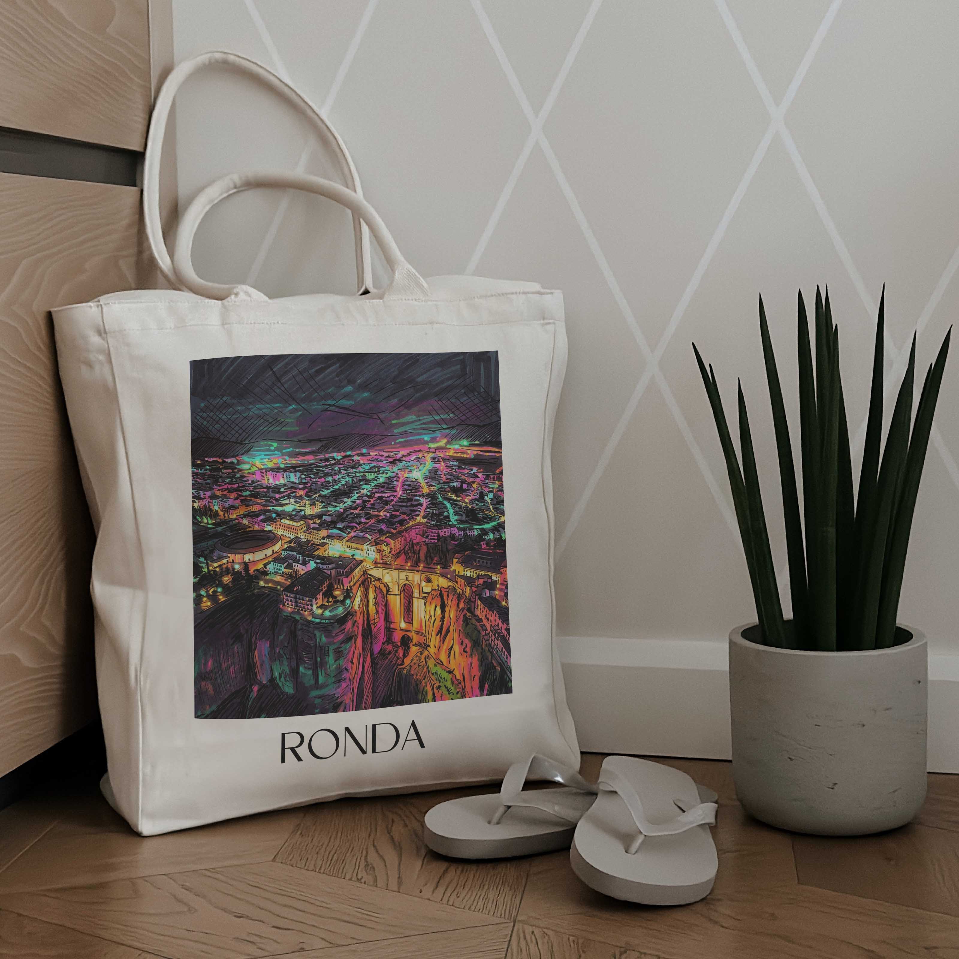 ronda-spanien-spanien-einkaufstasche-graffiti