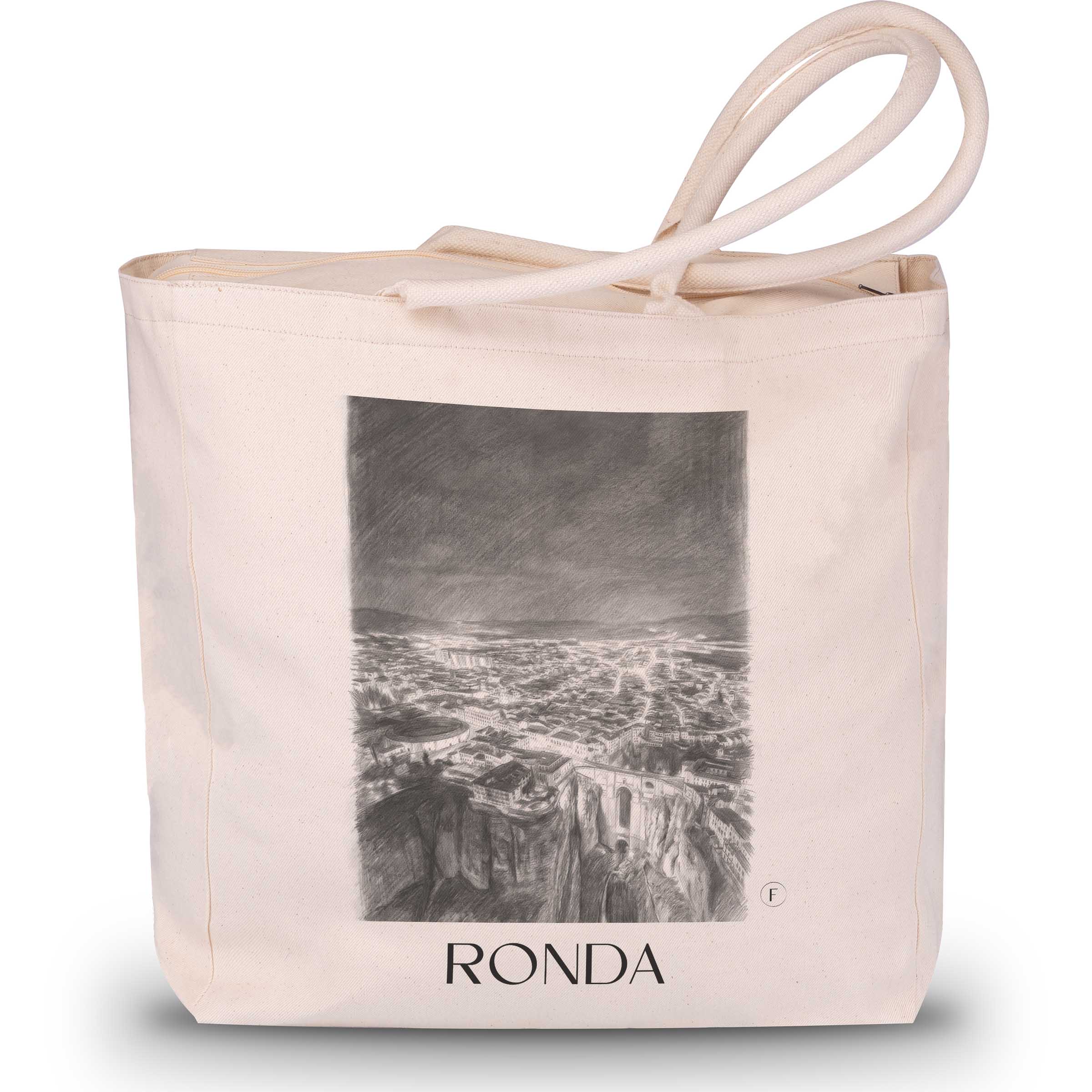 Ronda Shopping Tasche - Spanien - Spanien Tote Bag - Einkaufstasche im Zeichnung Stil