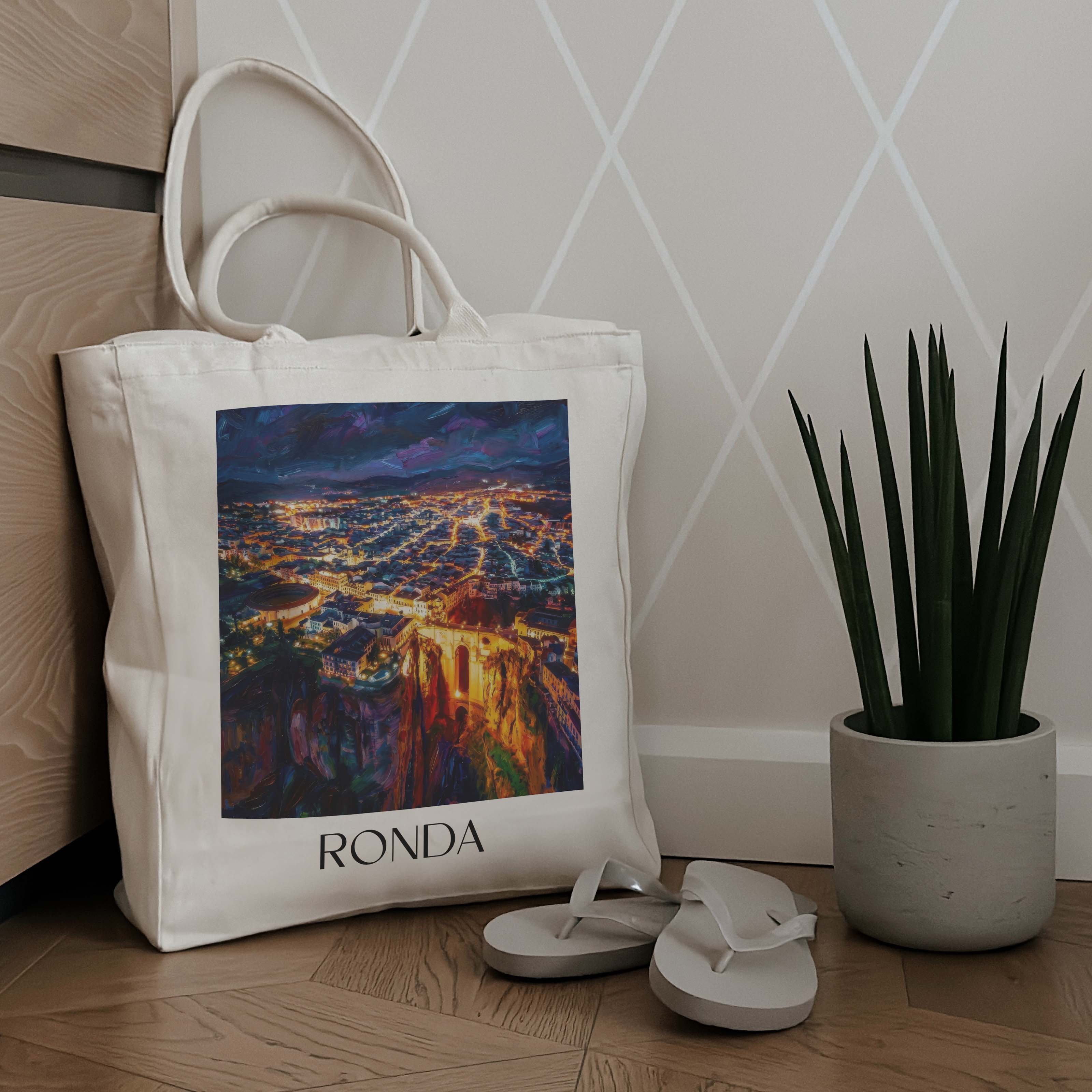 ronda-spanien-spanien-einkaufstasche-oil-painting-oelgemaelde