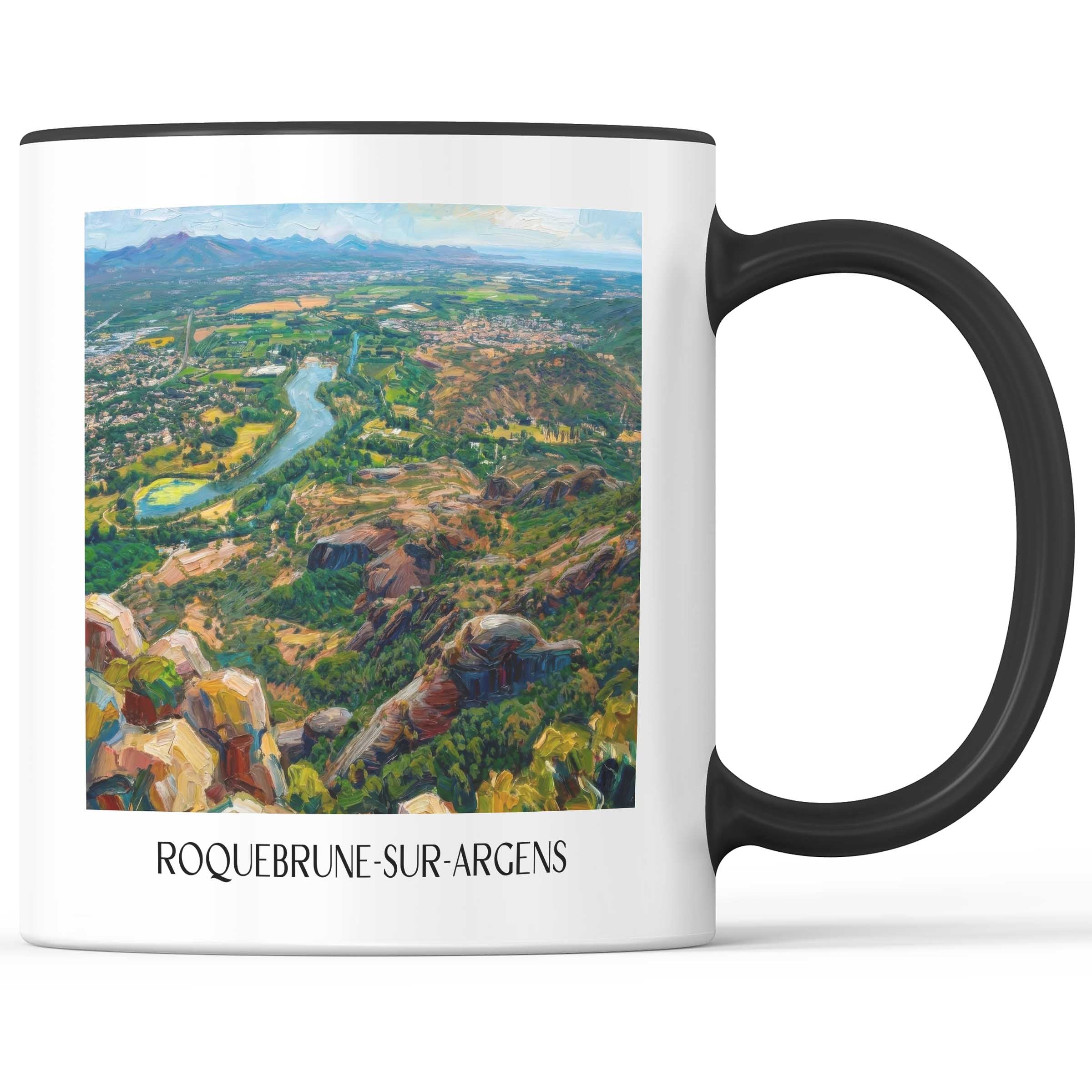 roquebrune-sur-argens-côte-d´azur-frankreich-kaffeebecher-oil-painting-oelgemaelde