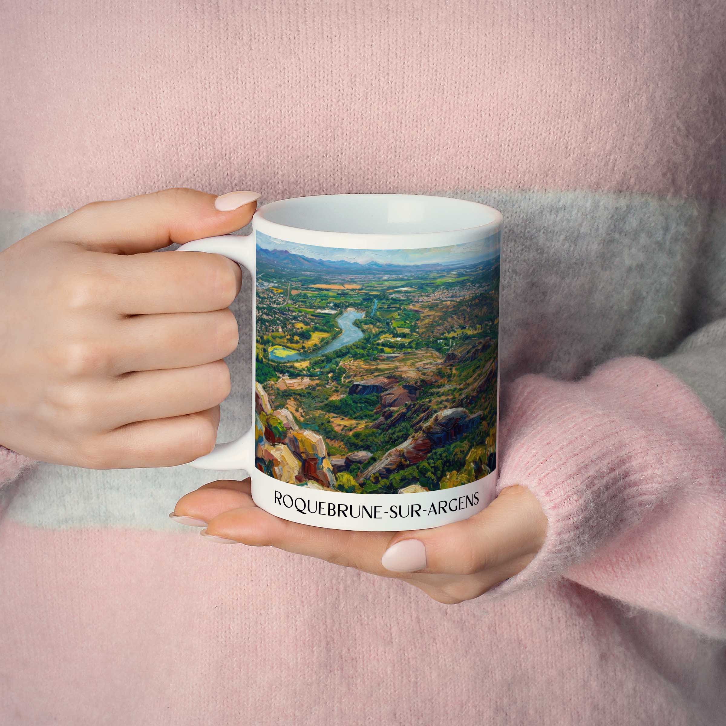 roquebrune-sur-argens-côte-d´azur-frankreich-kaffeebecher-oil-painting-oelgemaelde