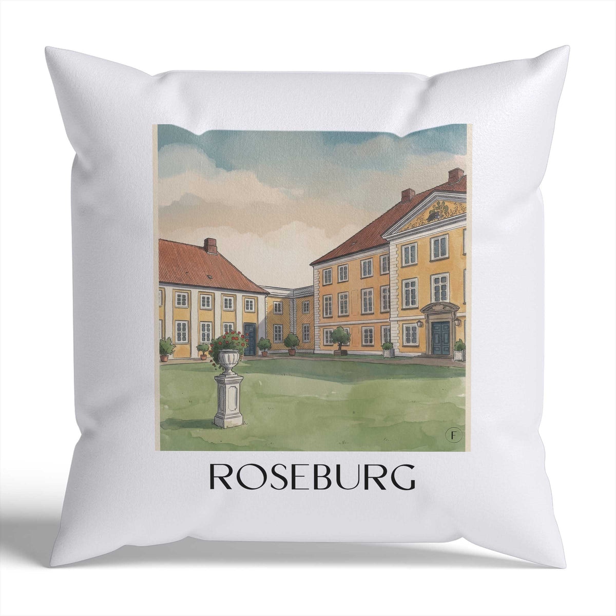 Roseburg Kissenhülle - Zierkissen Bezug - Schleswig-Holstein - Deutschland Kissen bzw. Kissenbezug im Aquarell Stil - favplace