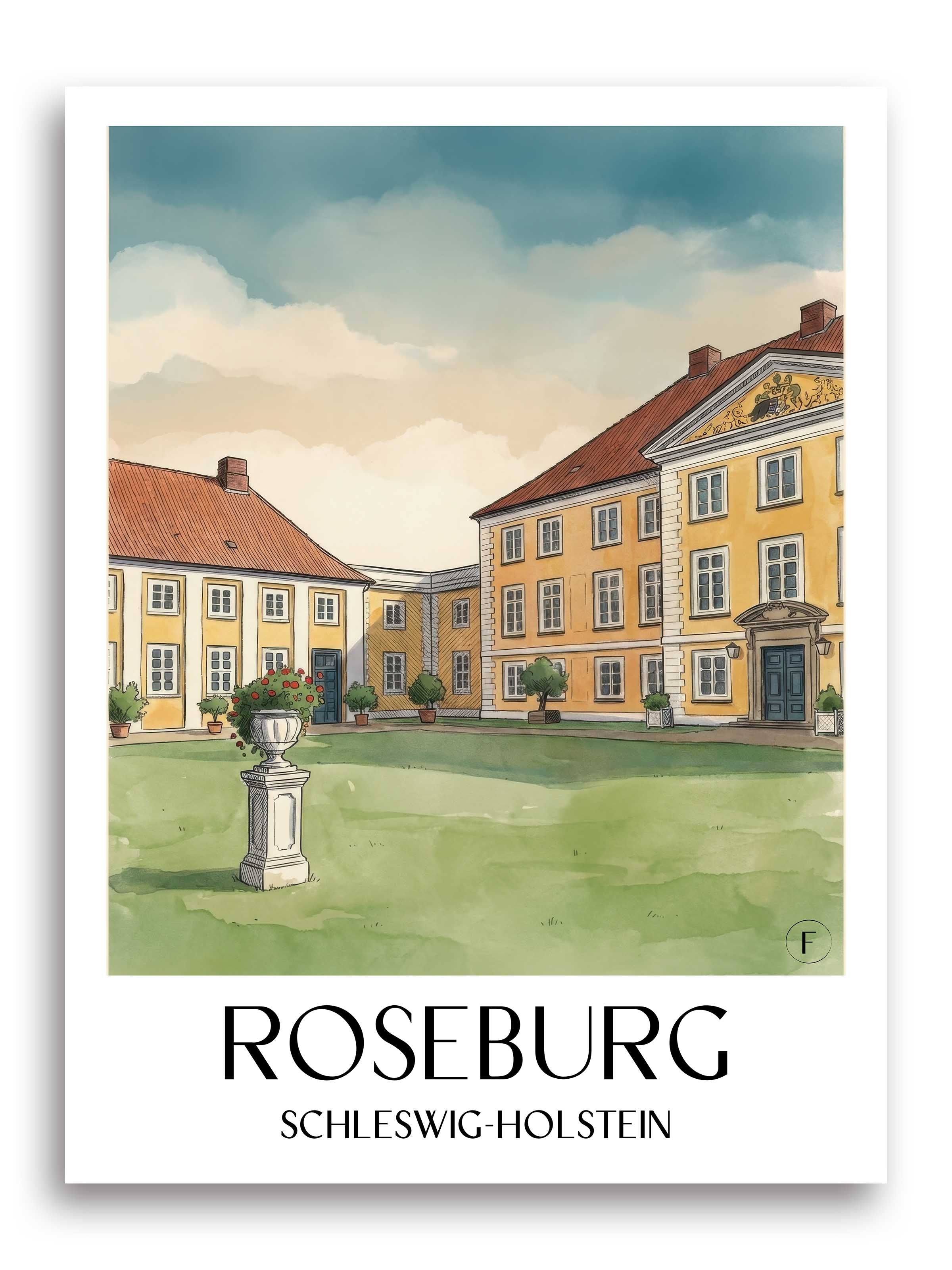 roseburg-schleswig-holstein-deutschland-poster-aquarell
