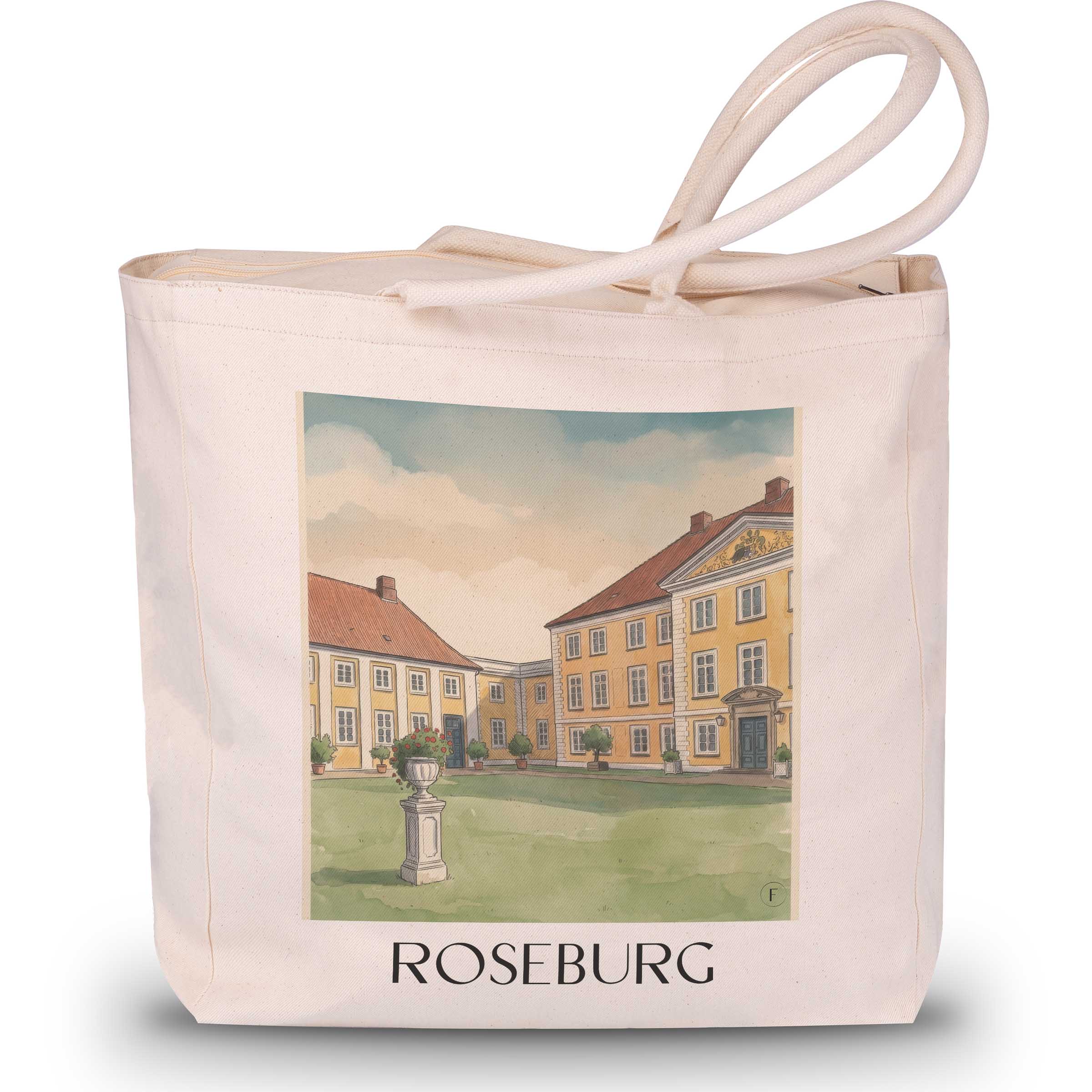Roseburg Shopping Tasche - Schleswig-Holstein - Deutschland Tote Bag - Einkaufstasche im Aquarell Stil - favplace