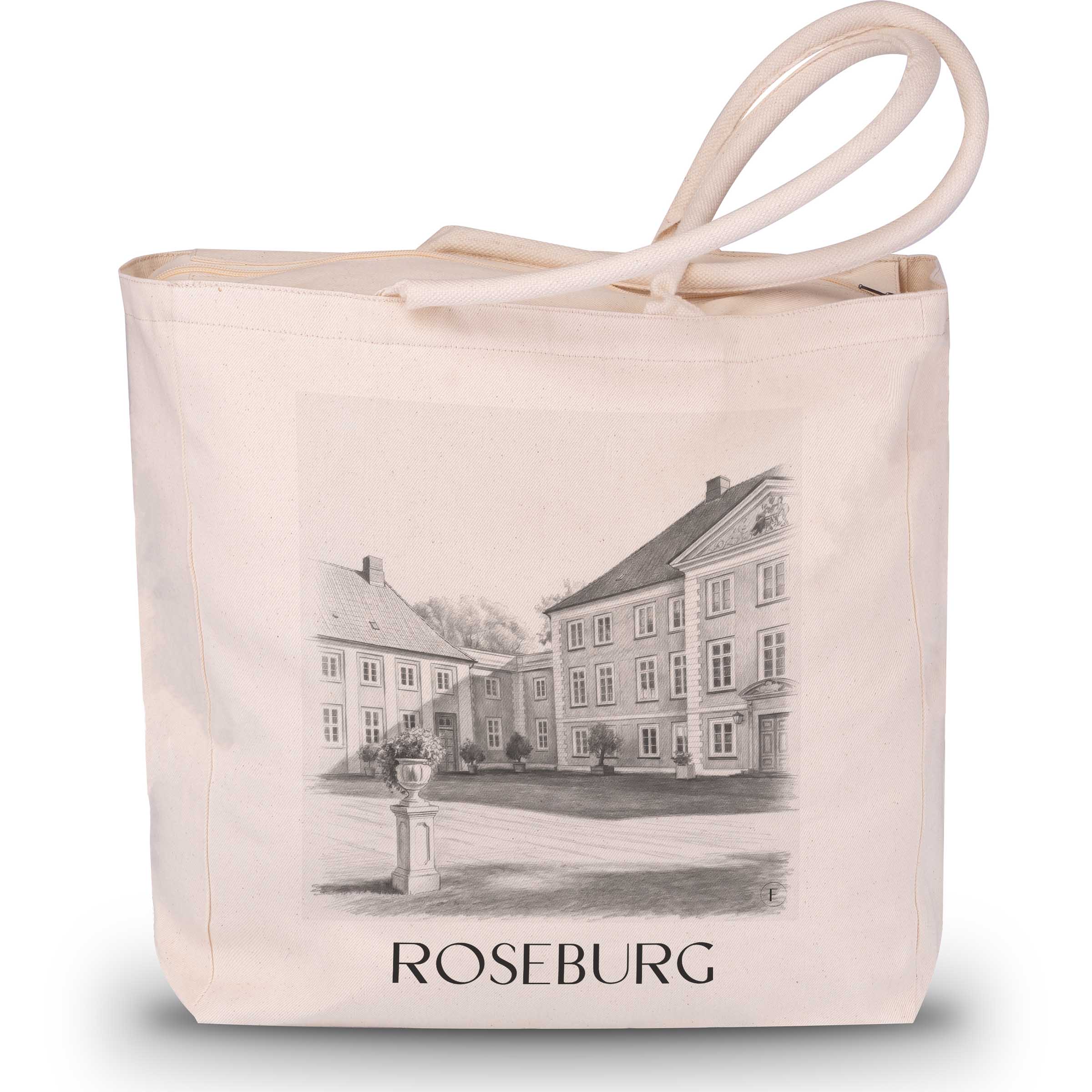 Roseburg Shopping Bag - Schleswig-Holstein - Germany Tote Bag - Drawing Style Shopping Bag