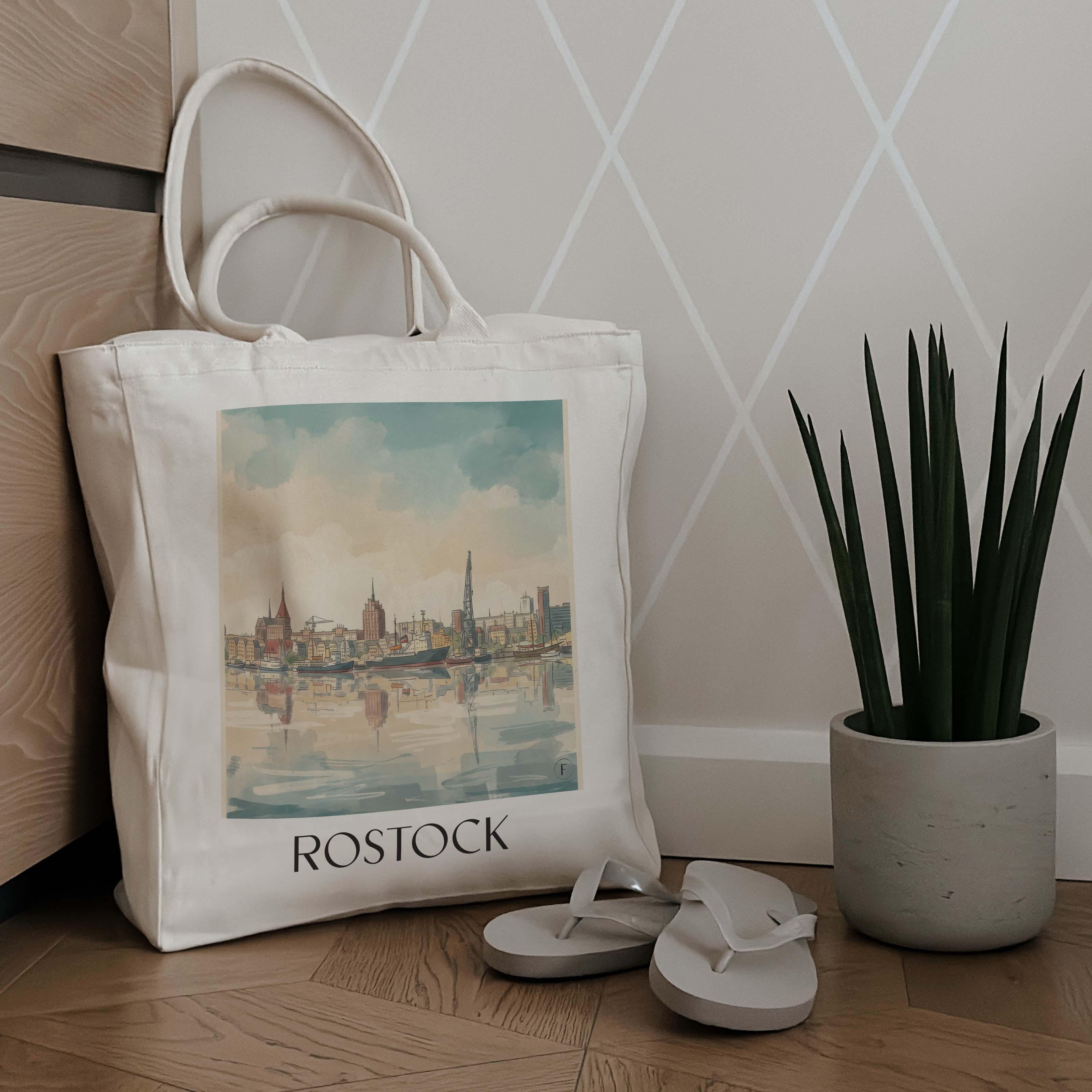 rostock-deutschland-einkaufstasche-aquarell