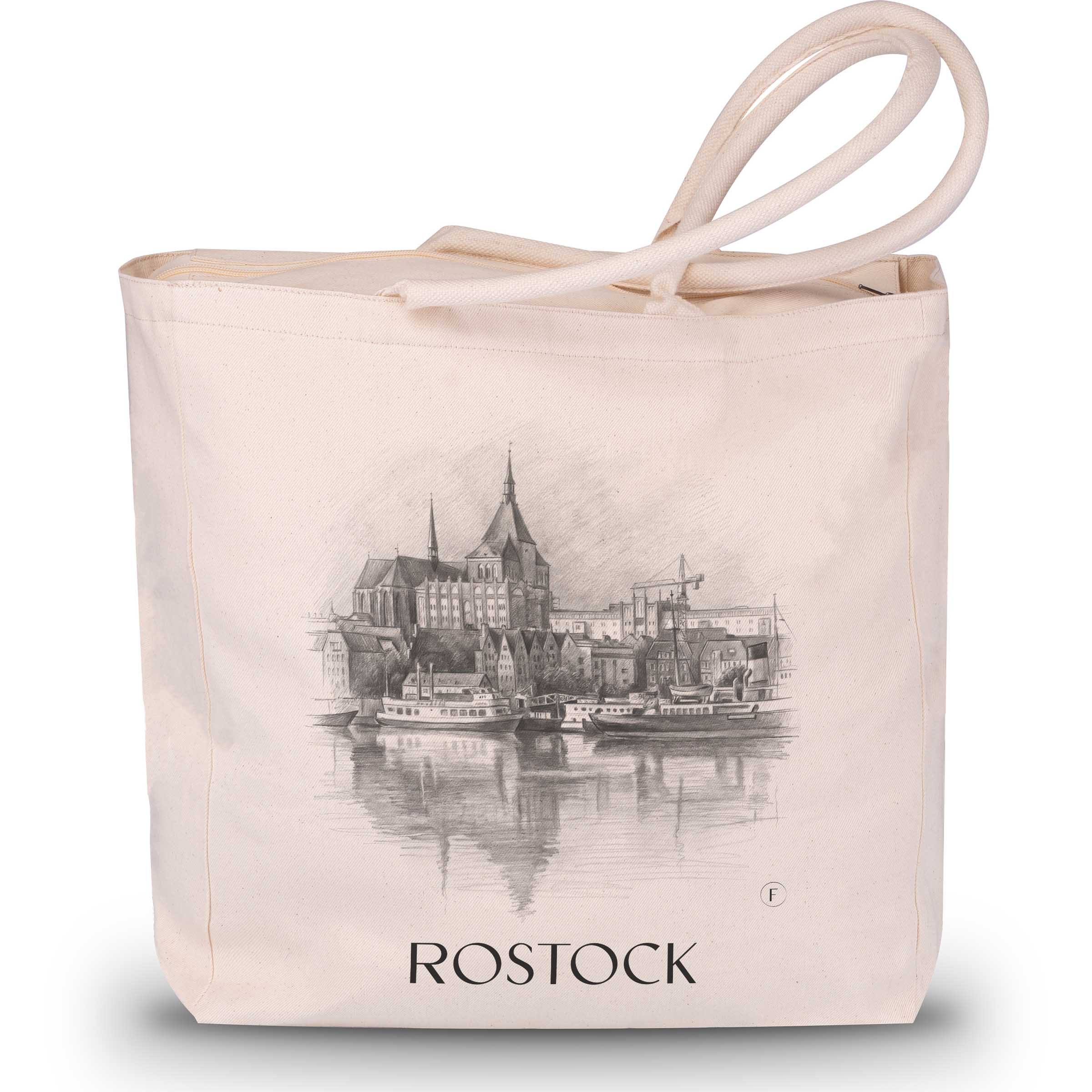 Rostock - Germany Tote Bag - Drawing Style Shopping Bag