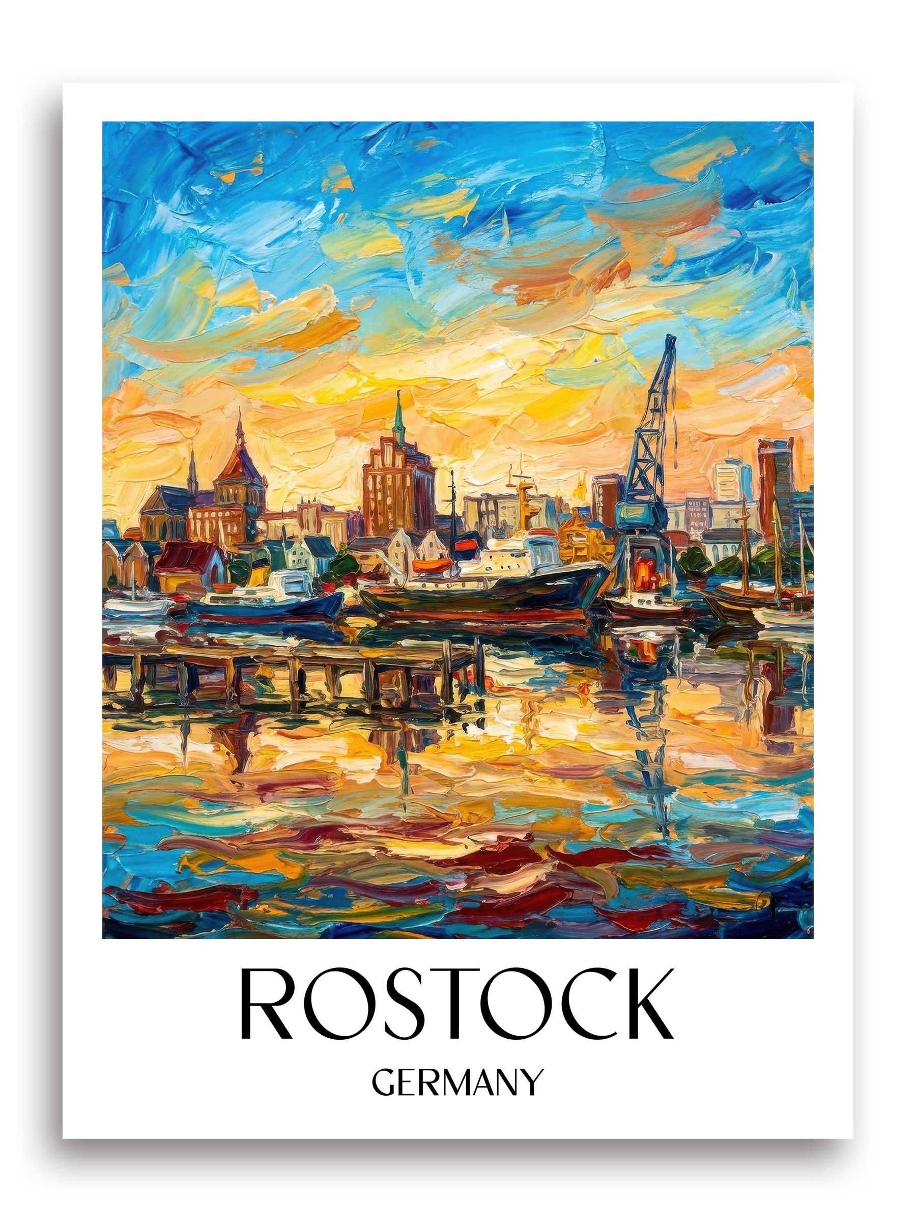 Rostock Poster - - Deutschland Kunstdruck - Ölgemälde von A4 bis A1 - favplace