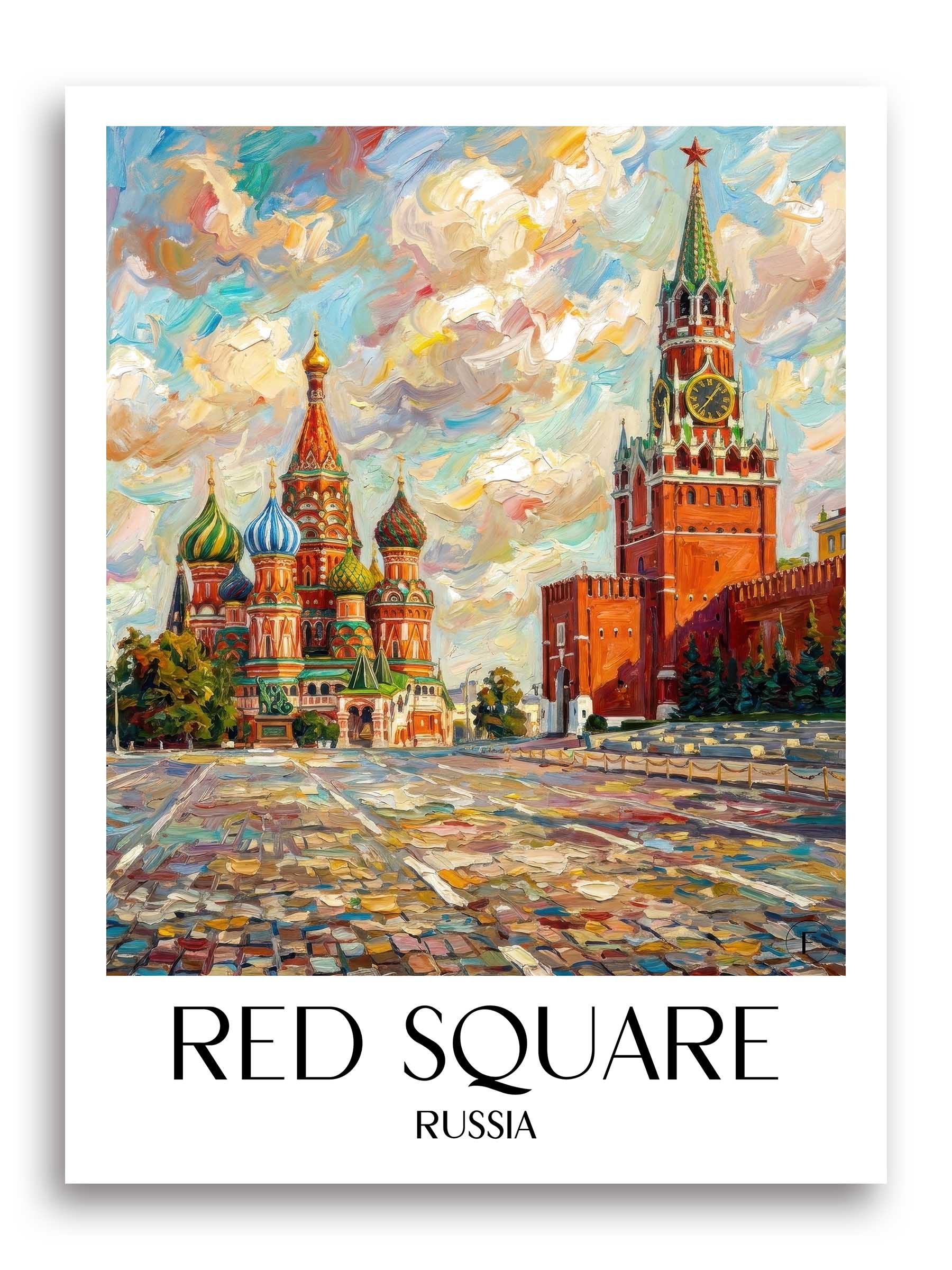 Roter Platz, Kremel Poster - - Russland Kunstdruck - Ölgemälde von A4 bis A1 - favplace