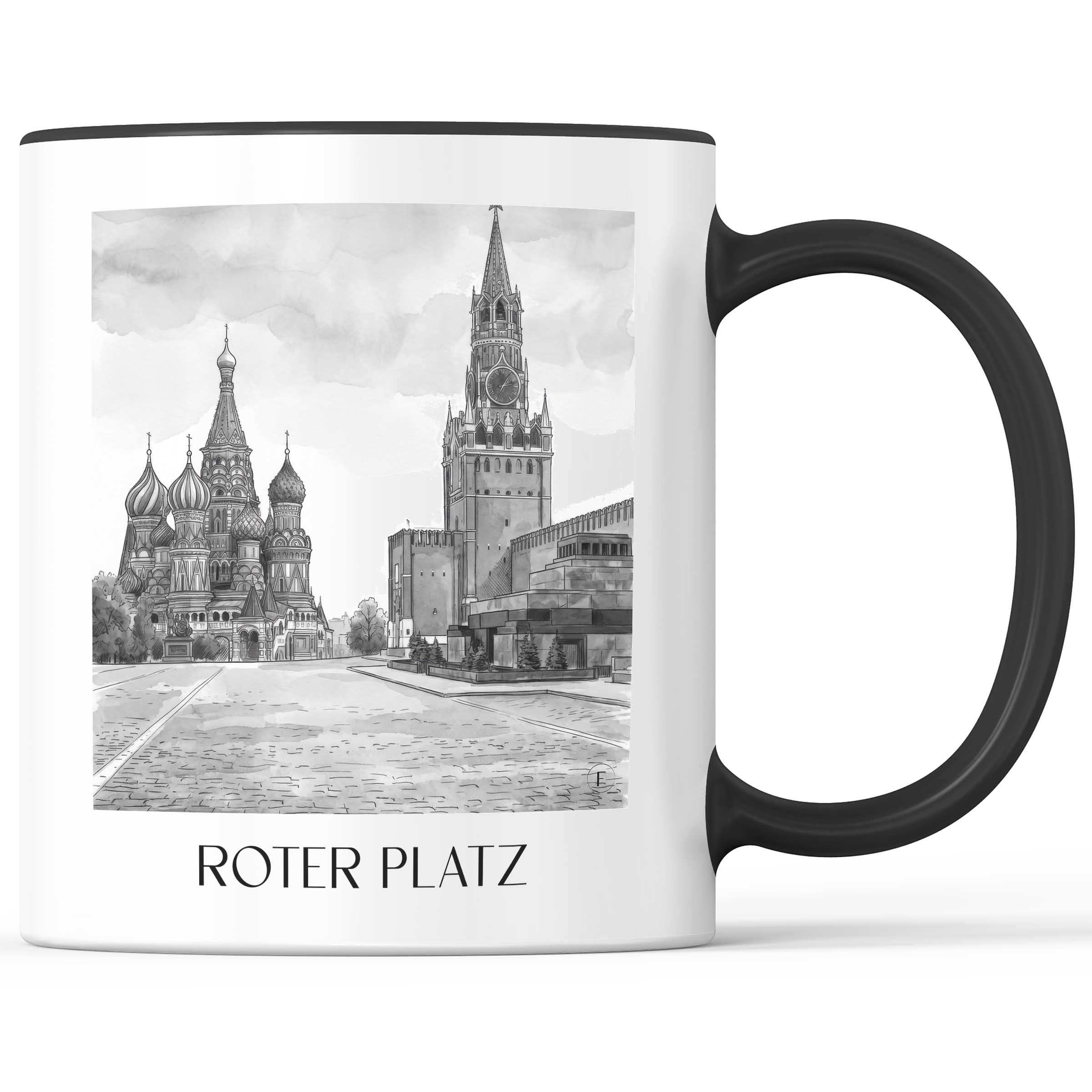 roter-platz,-kremel-russland-kaffeebecher-aquarell-schwarz-weiss
