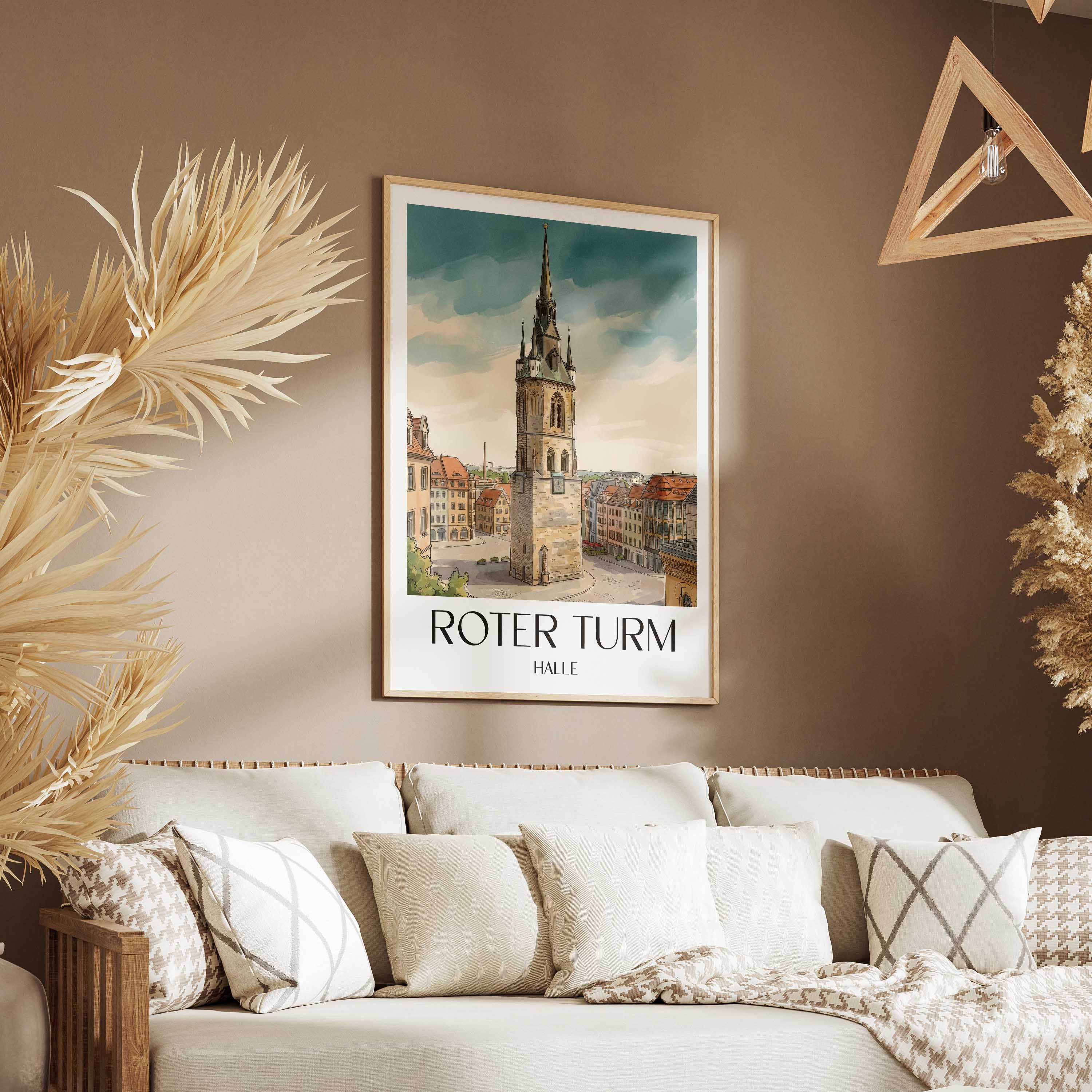 roter-turm-halle-deutschland-poster-aquarell