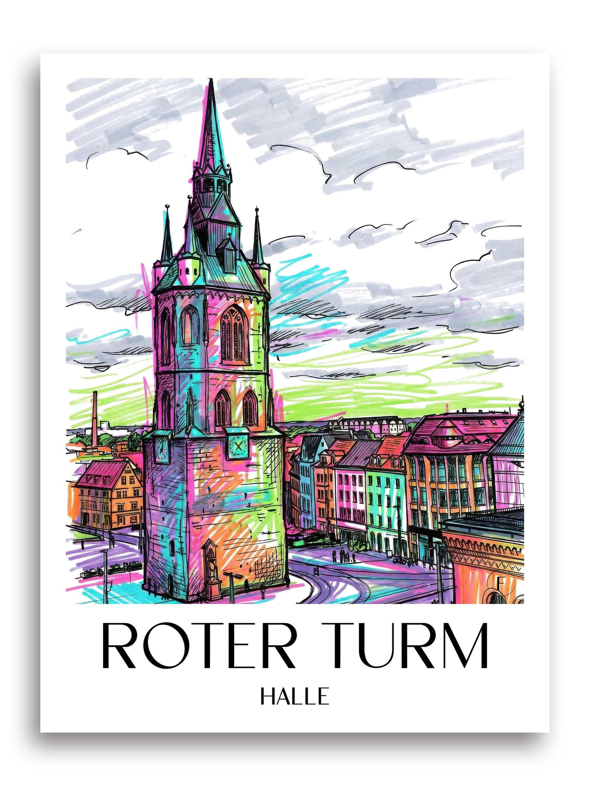 roter-turm-halle-deutschland-poster-graffiti