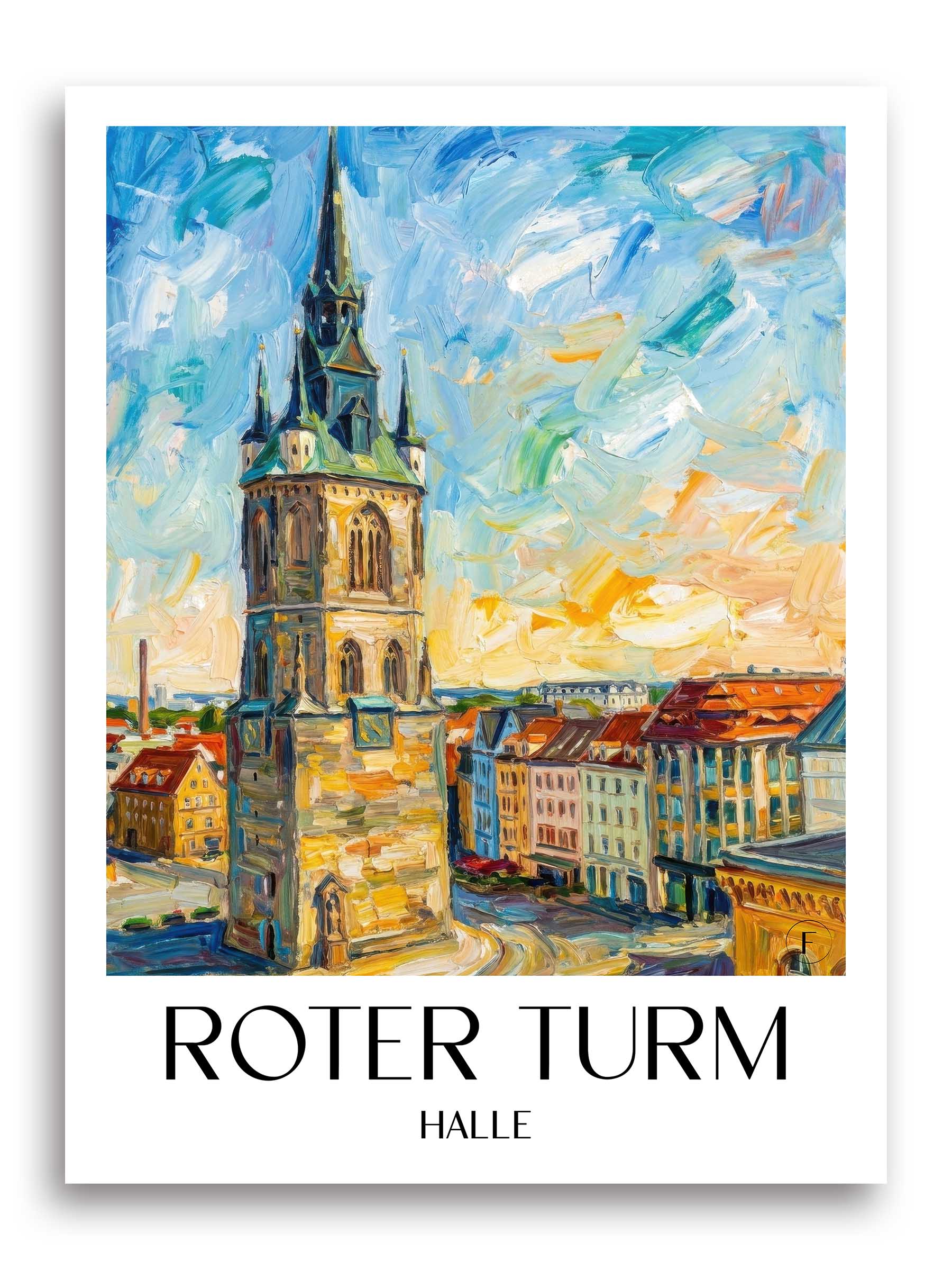 roter-turm-halle-deutschland-poster-oil-painting-oelgemaelde